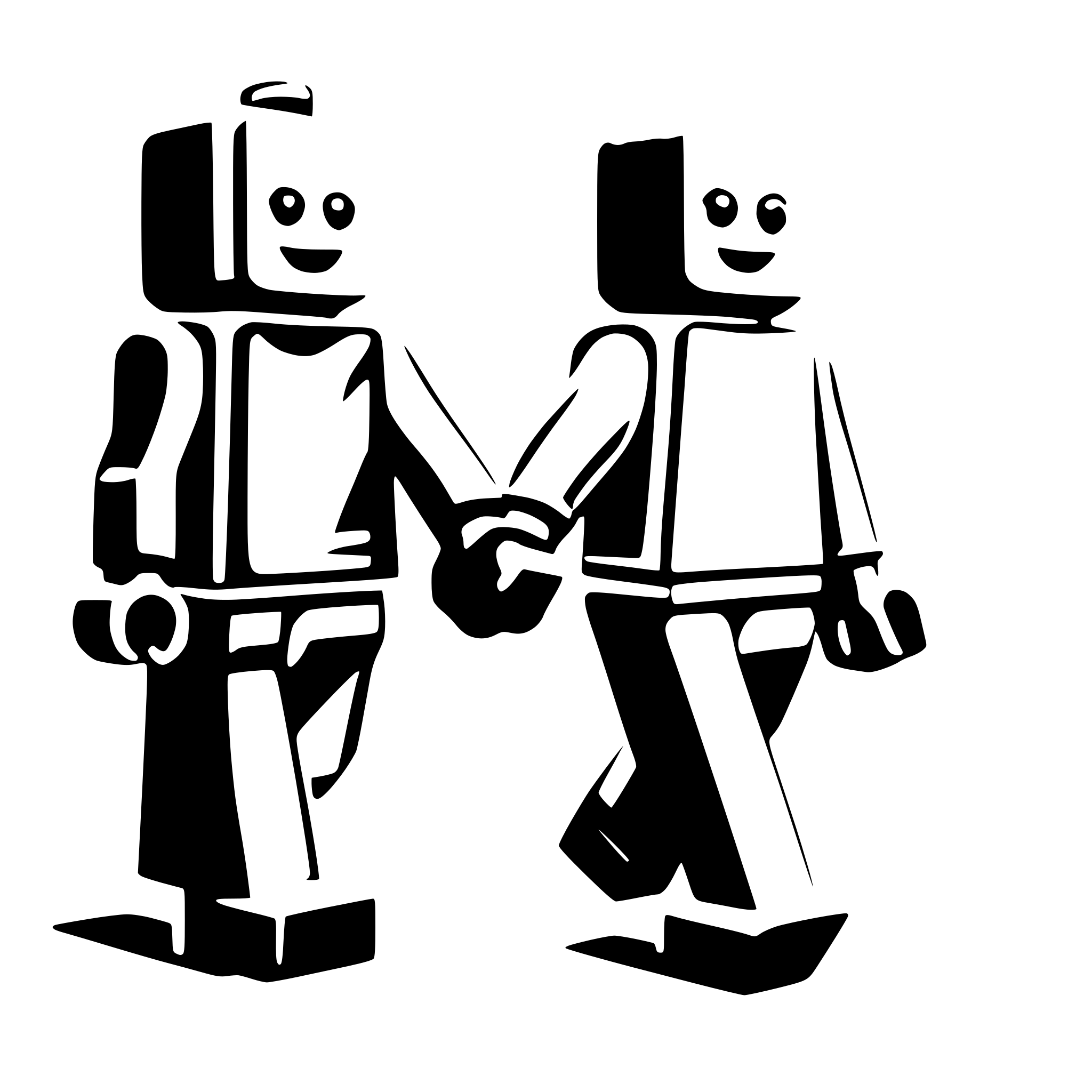 AI-generated SVG of a two lego bricks walking hand in hand