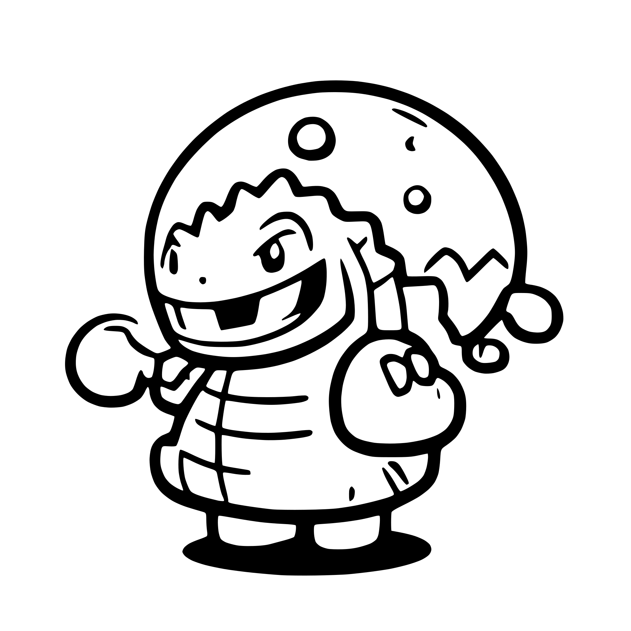 AI-generated SVG of a godzilla, bubble style