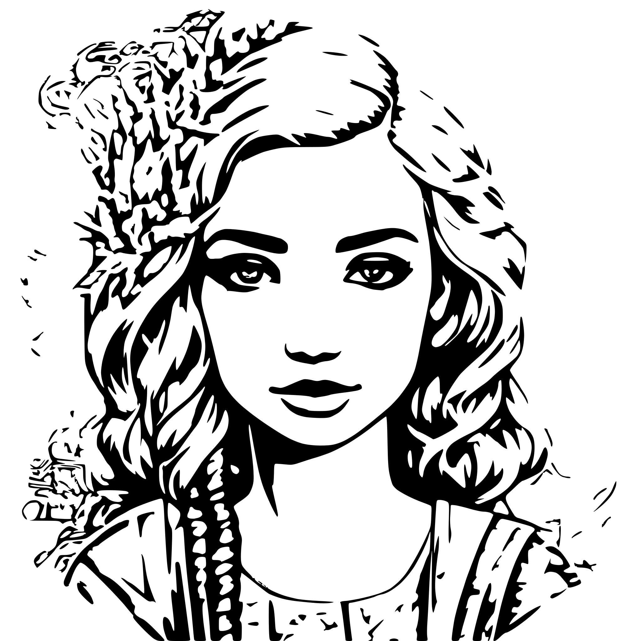 AI-generated SVG of a YOUNG BLOND GIRL METISSE EUROPEAN AND AFRICAN