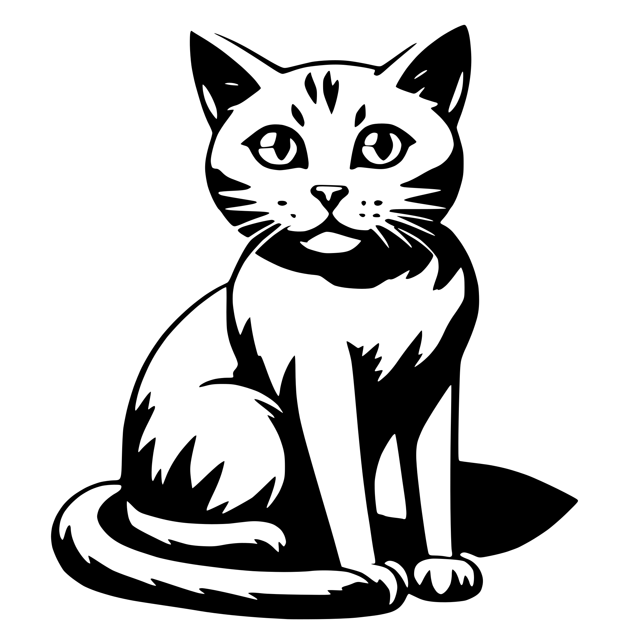 AI-generated SVG of 'Cat sitting front'