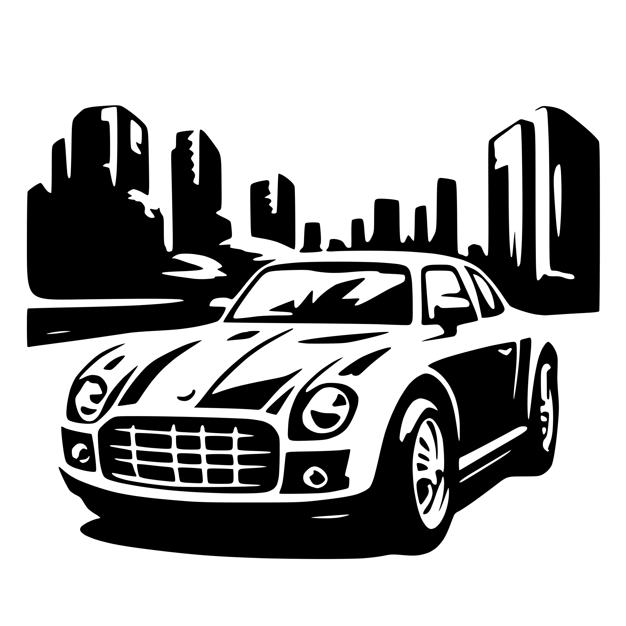 AI-generated SVG of 'fast car front simple'