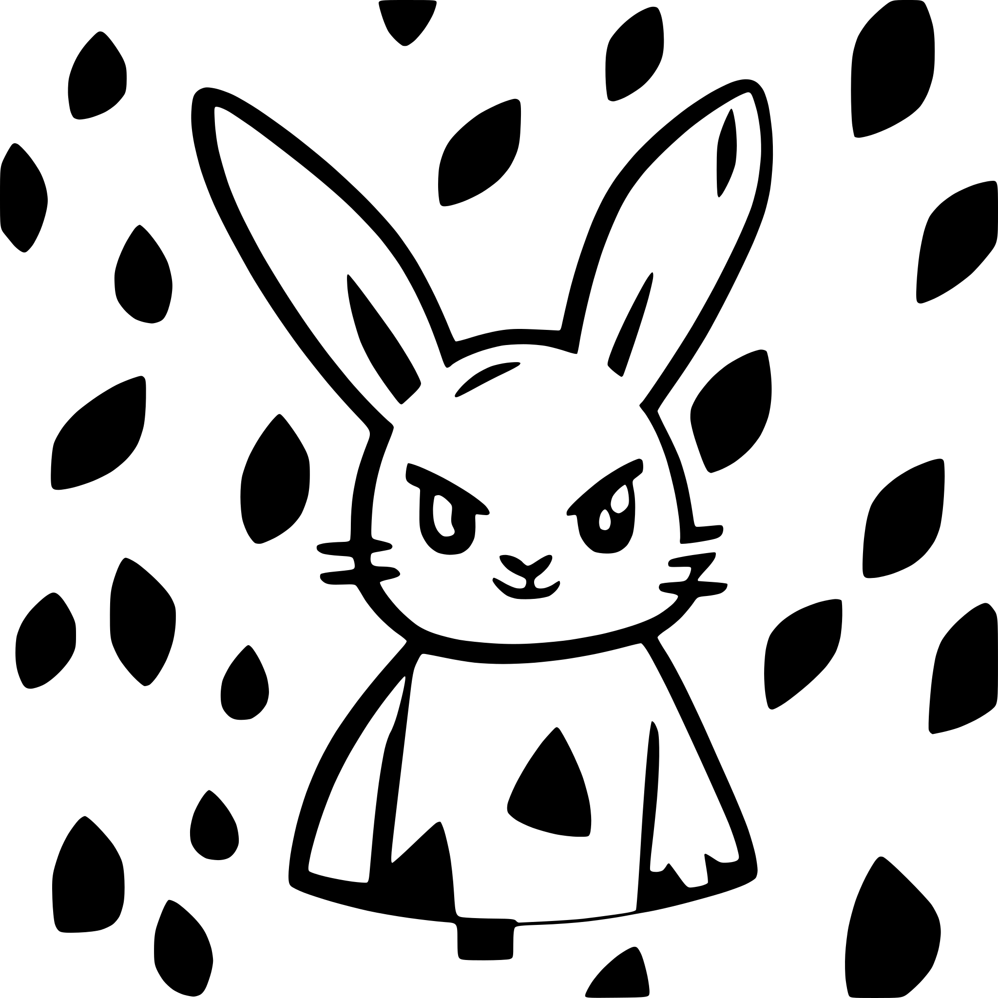 AI-generated SVG of a angry cartoon rabbit head