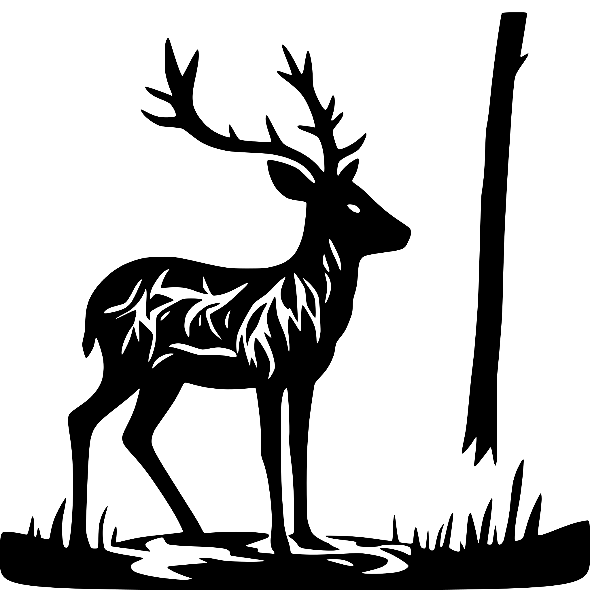 AI-generated SVG of 'Hirsch am Teich mit wald'