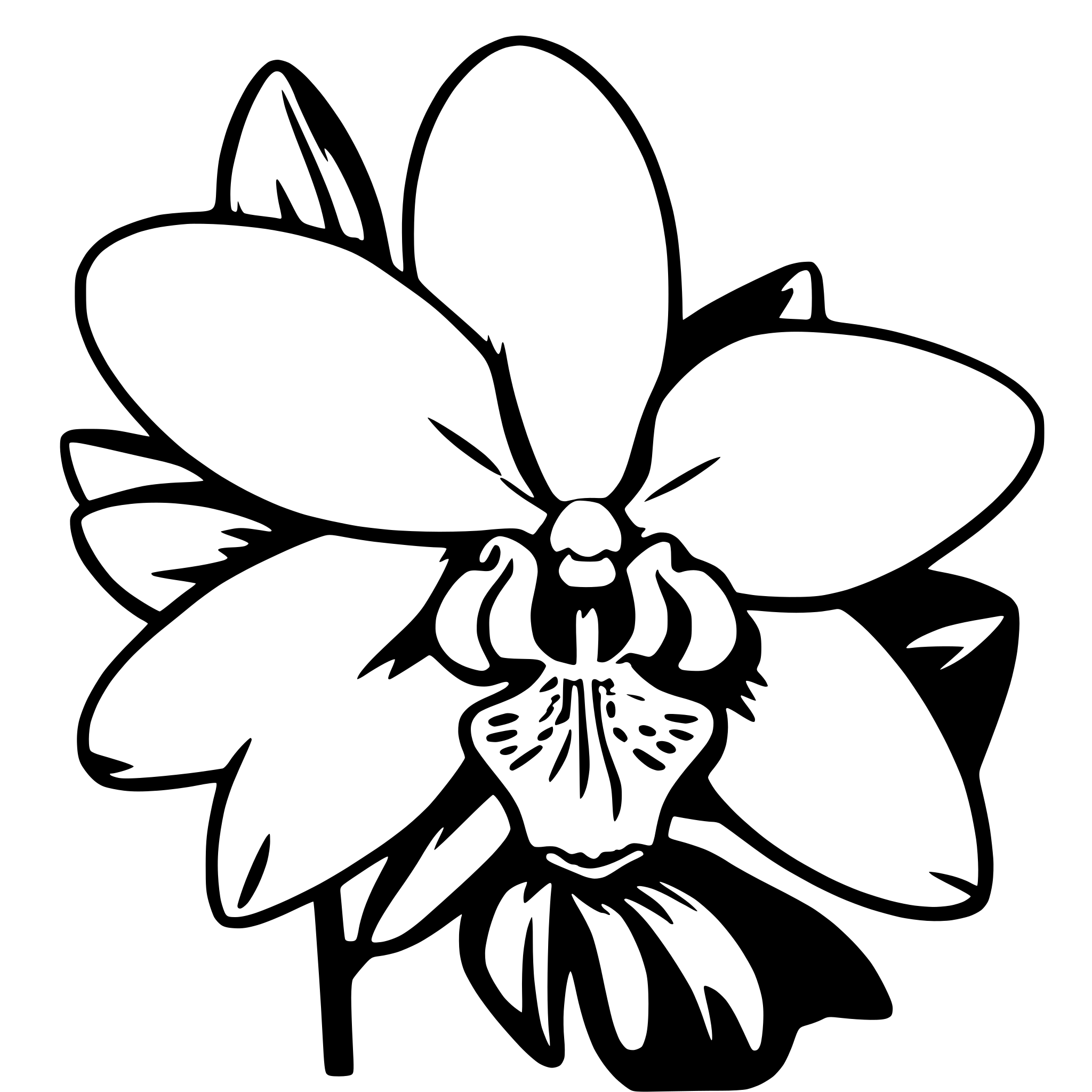 AI-generated SVG of a orchidea