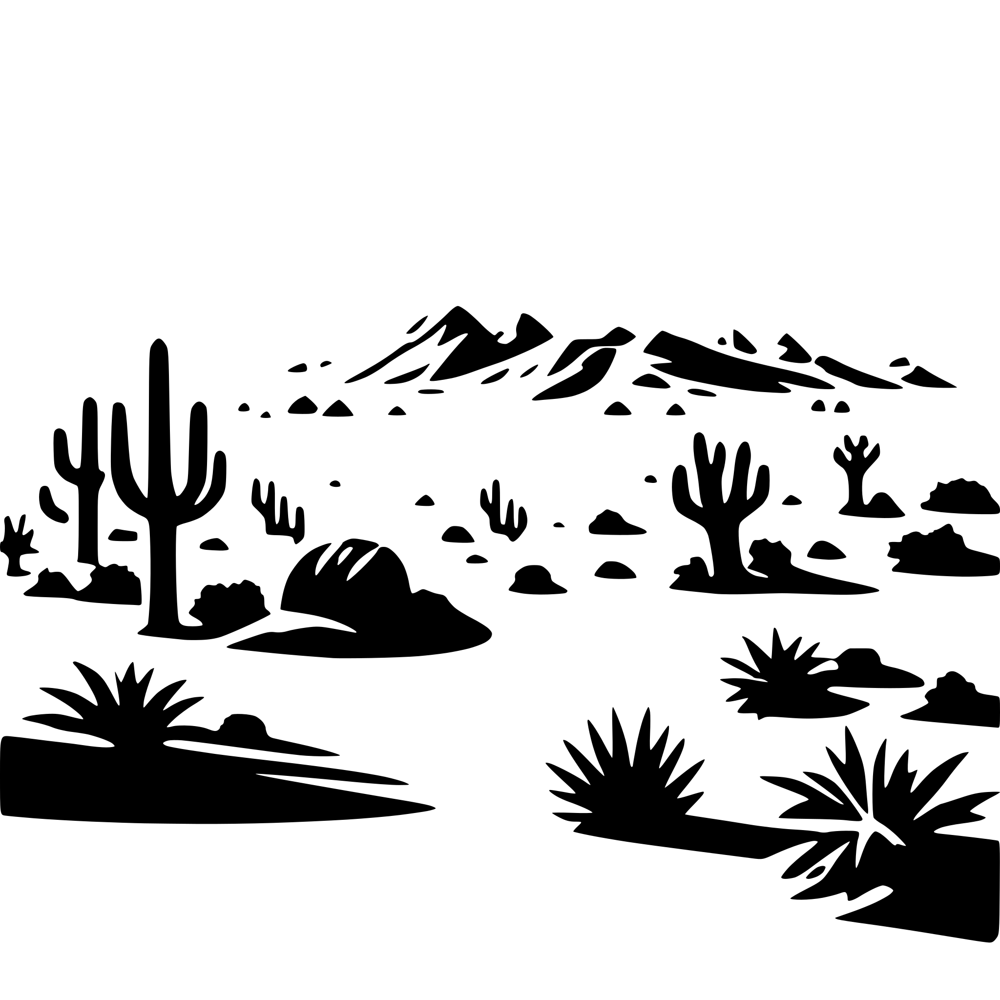 AI-generated SVG of a extreme hot sunny desert ecosystem including sunrise