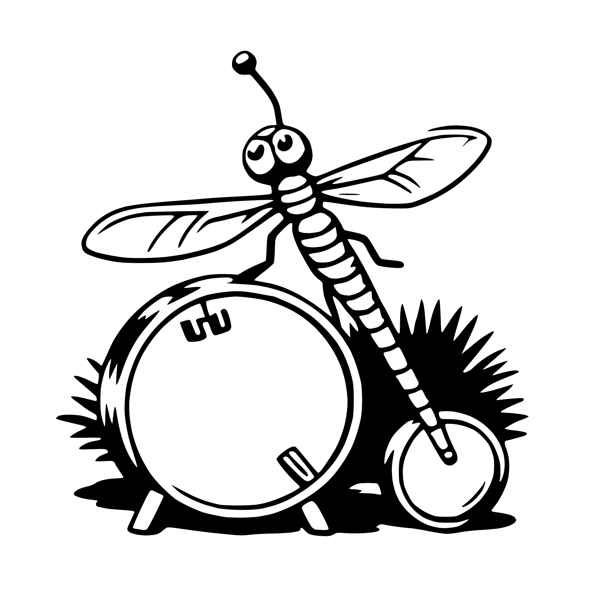 AI-generated SVG of a dragonfly with drum
