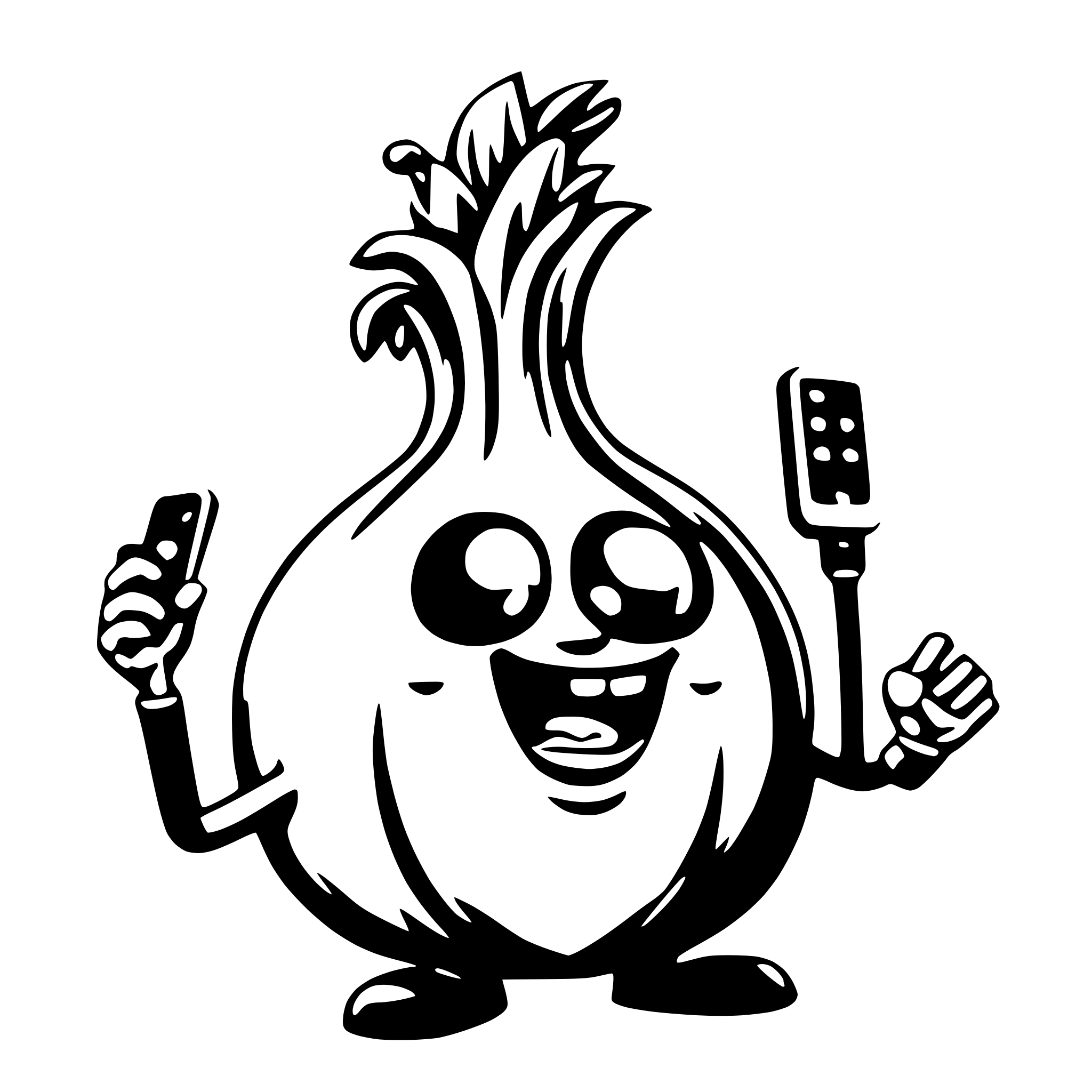 AI-generated SVG of a funny onion with telefon