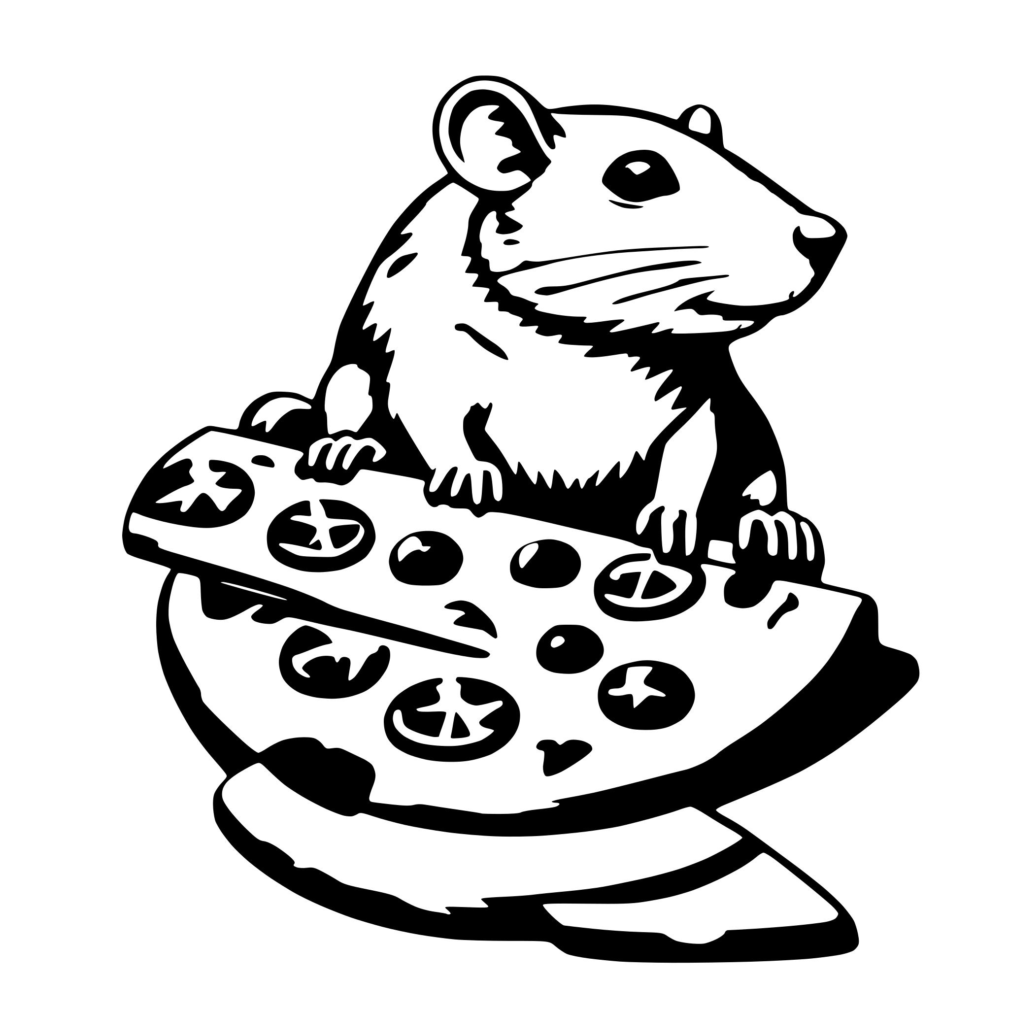 AI-generated SVG of 'pizza slice rat'
