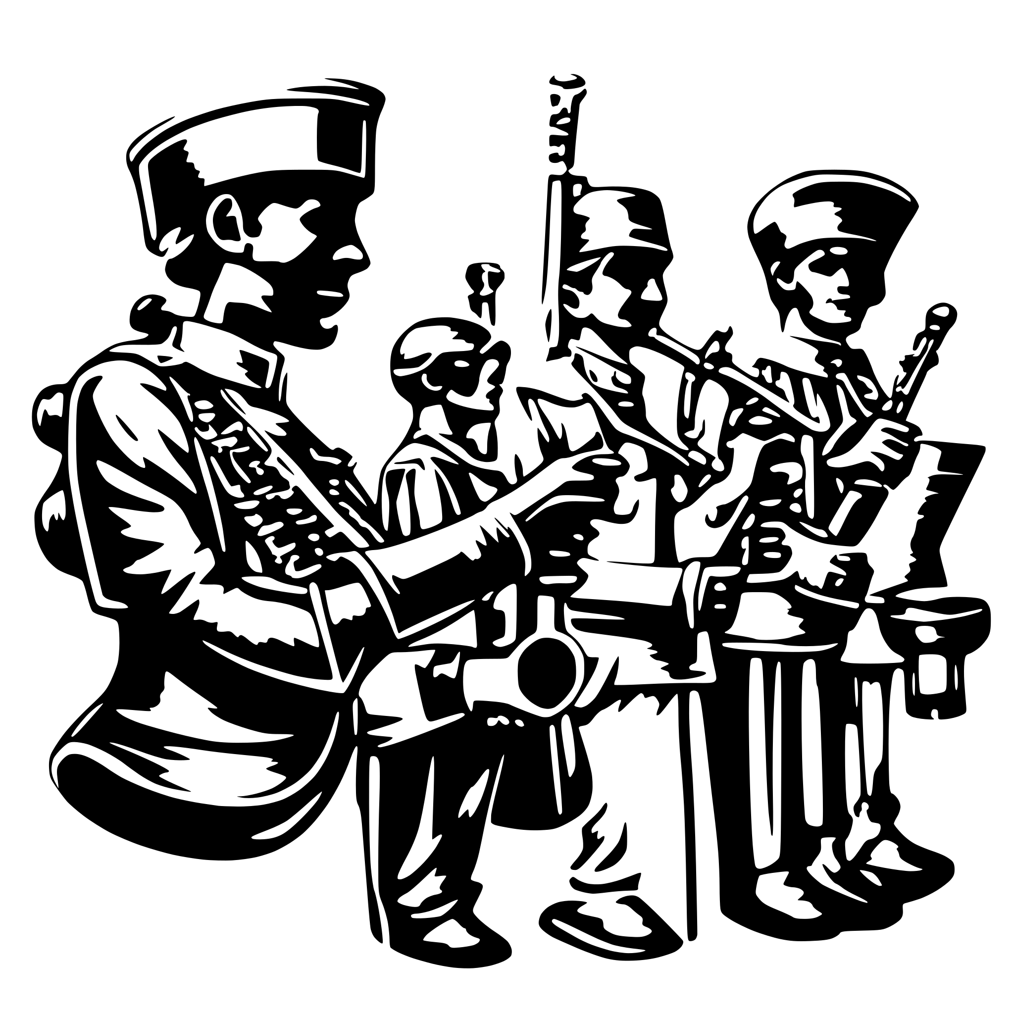 AI-generated SVG of a brass band