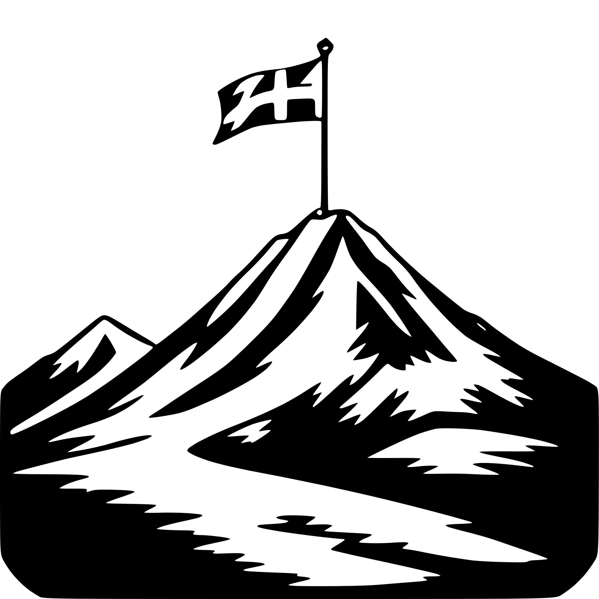 AI-generated SVG of 'mountain with flag'