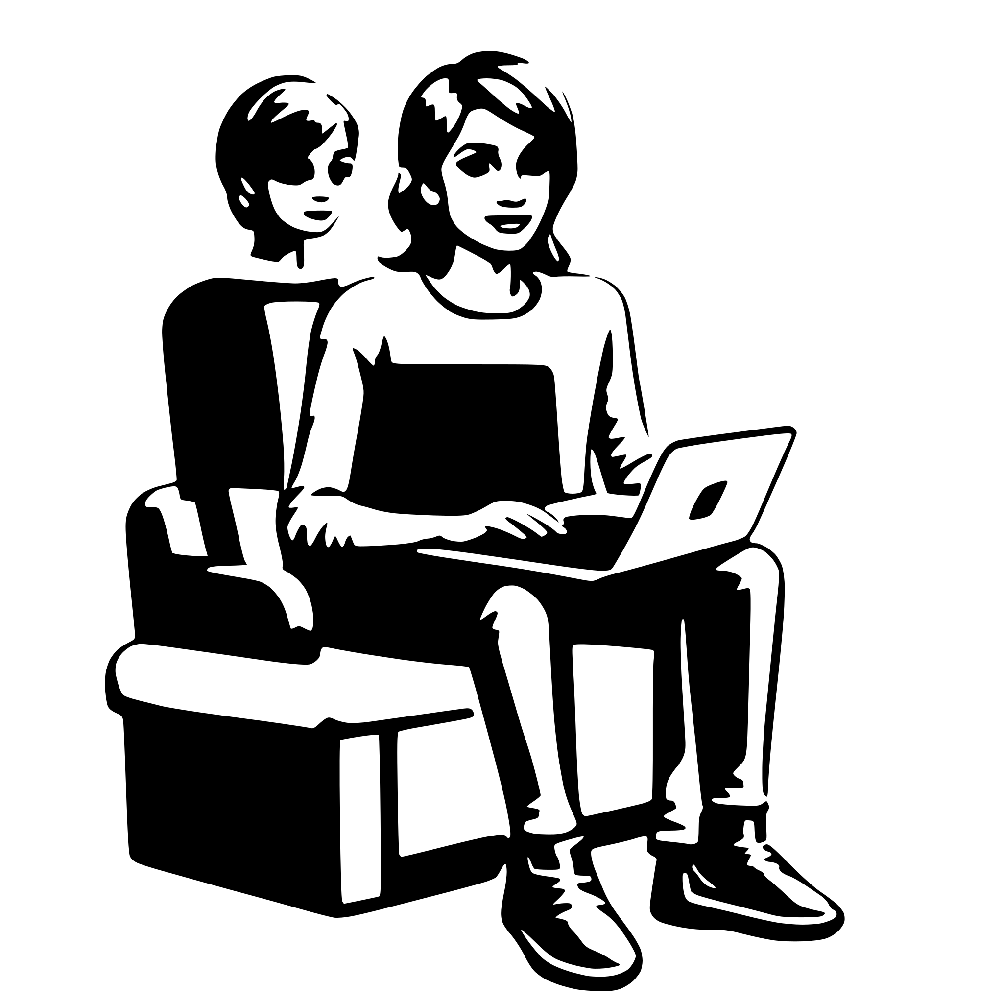 AI-generated SVG of a Person holding Laptop
