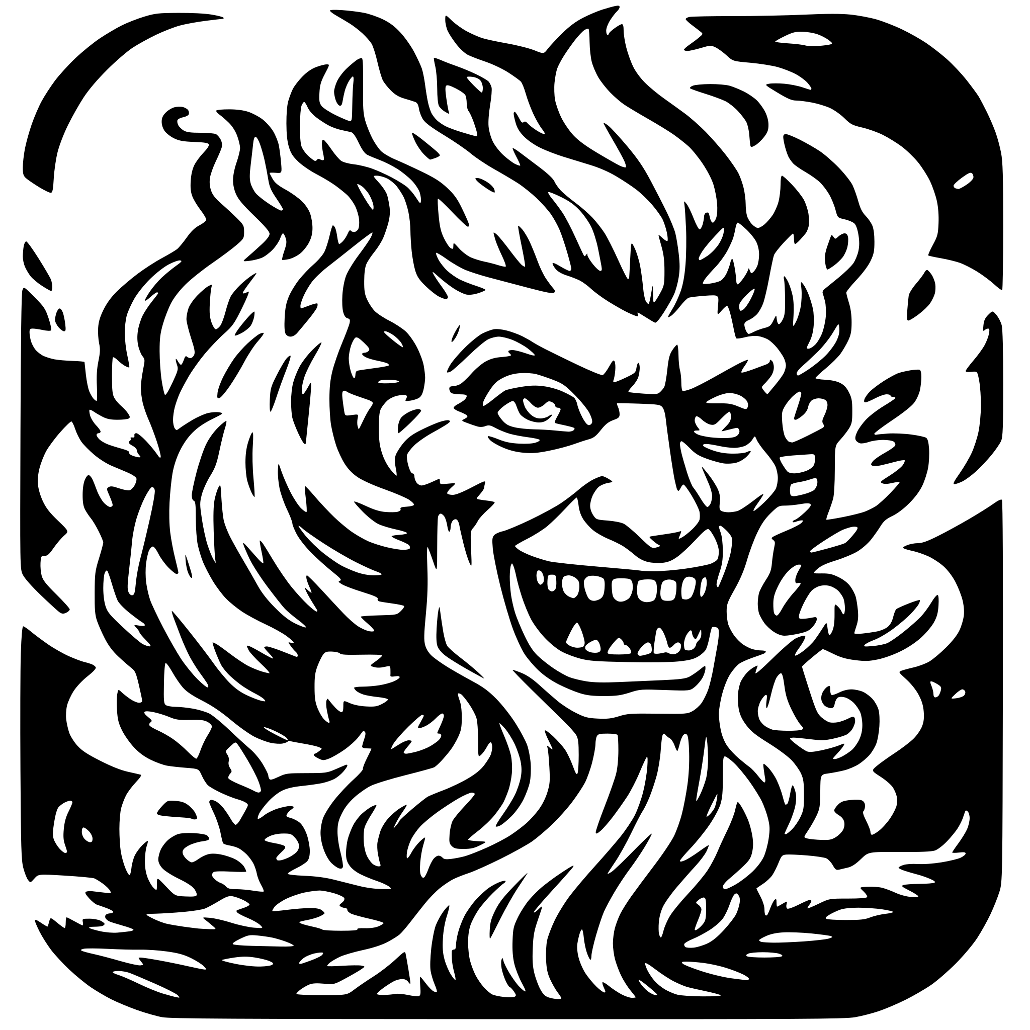 AI-generated SVG of 'fire elemental'