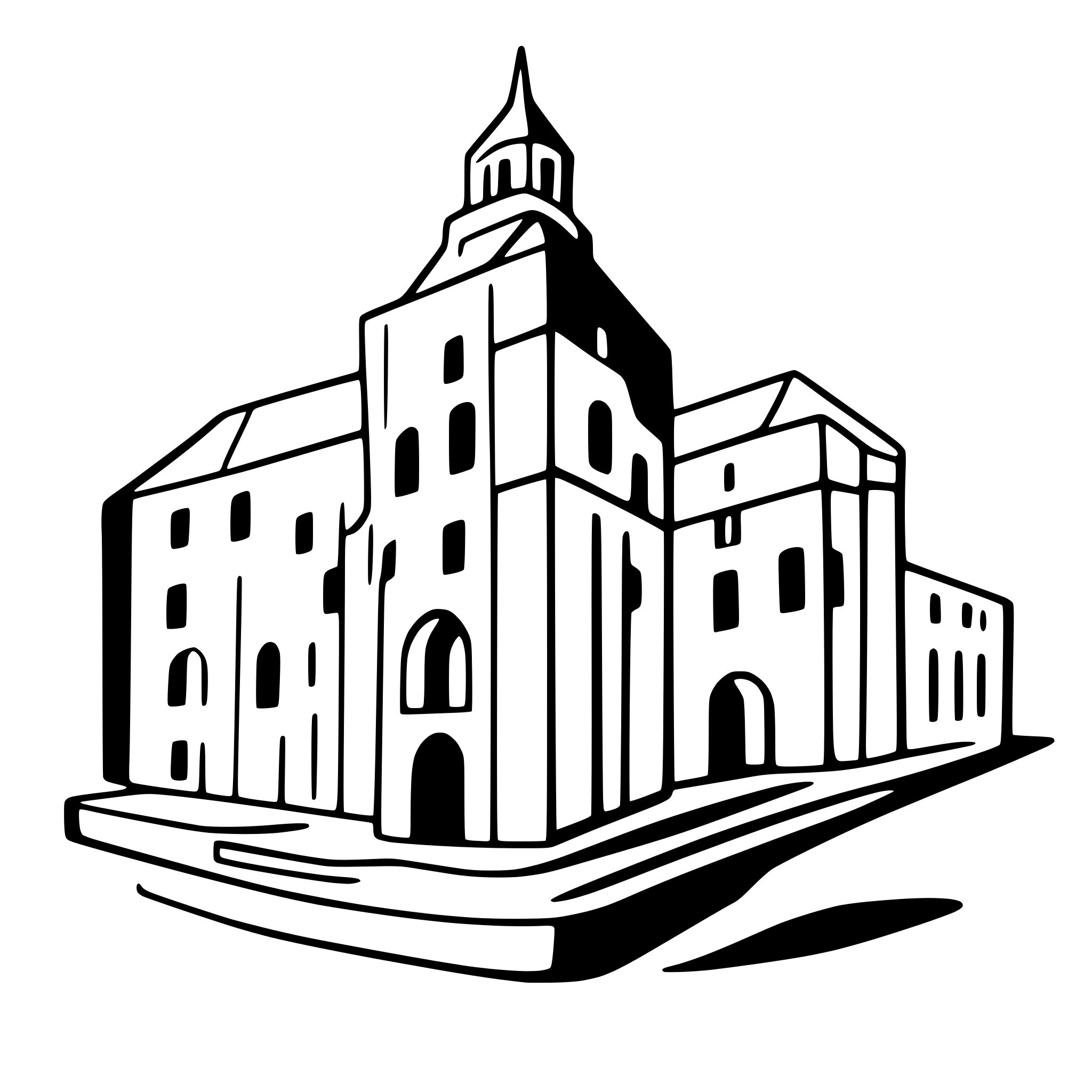 AI-generated SVG of a Poznań Town Hall