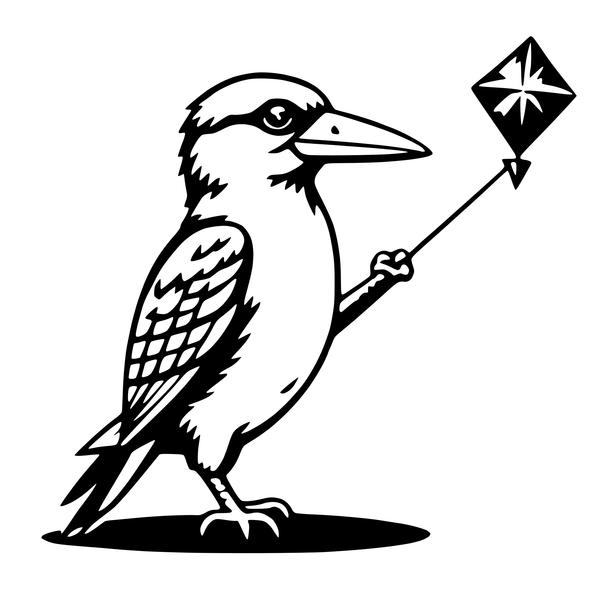 AI-generated SVG of a kookaburra with kite