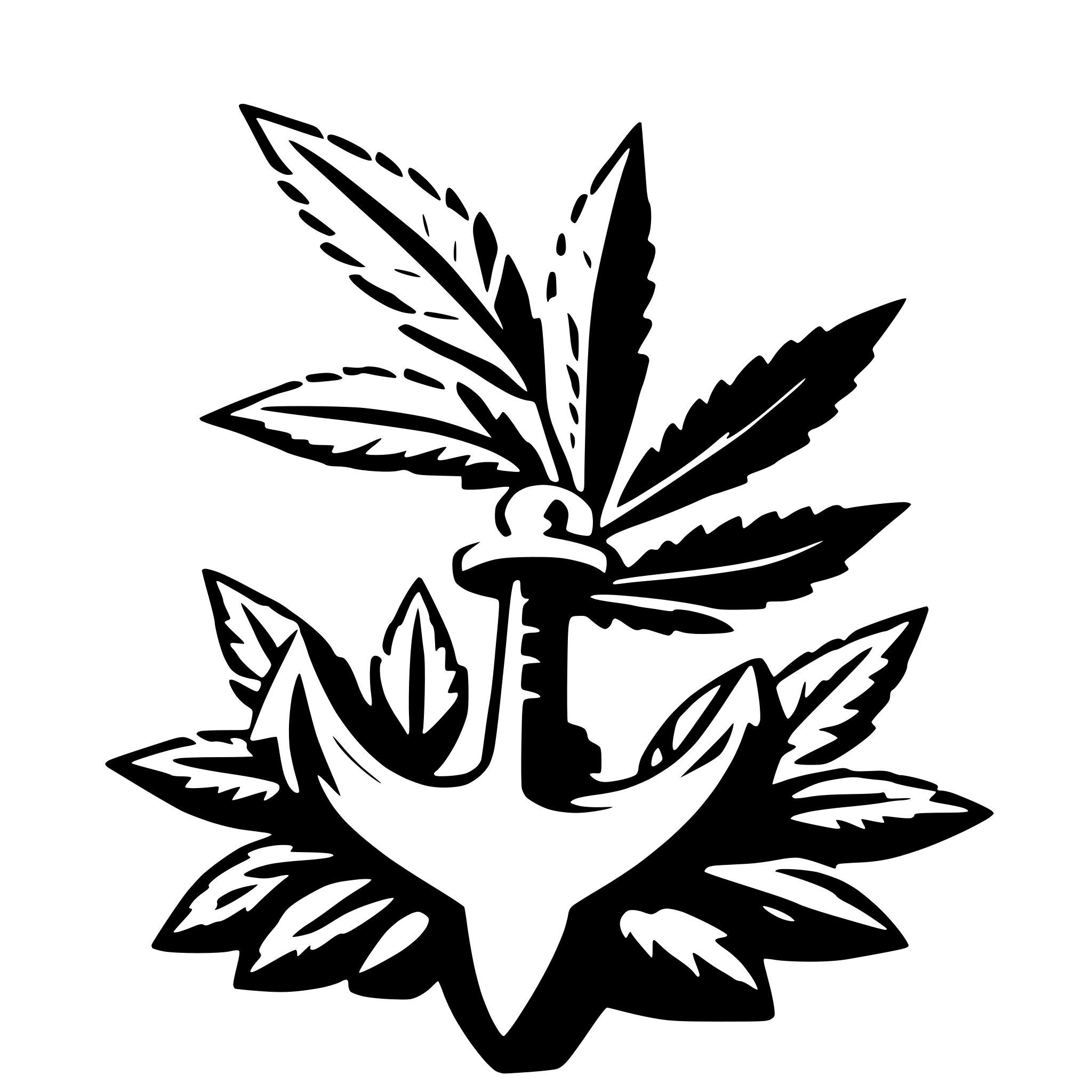 AI-generated SVG of 'anchor with cannabis leaf'