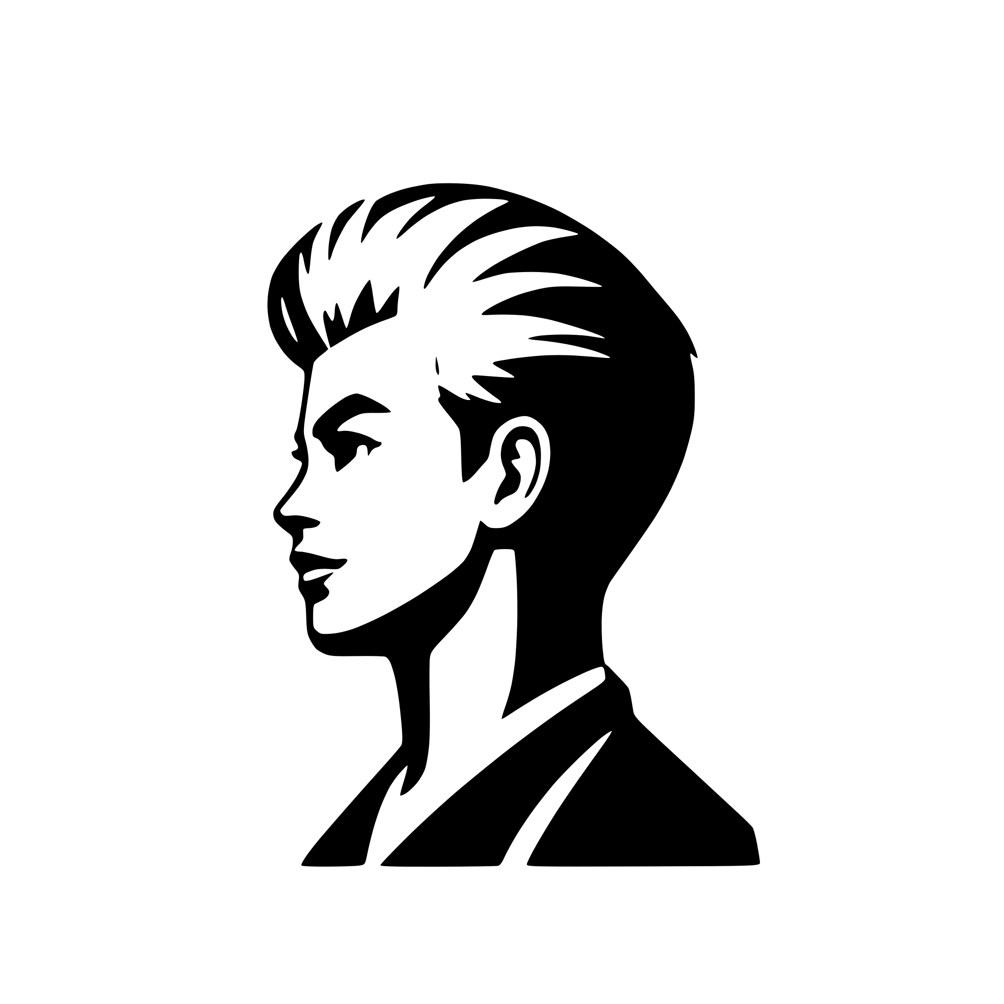 AI-generated SVG of a elvis hair silhouette, minimalistic logo, side