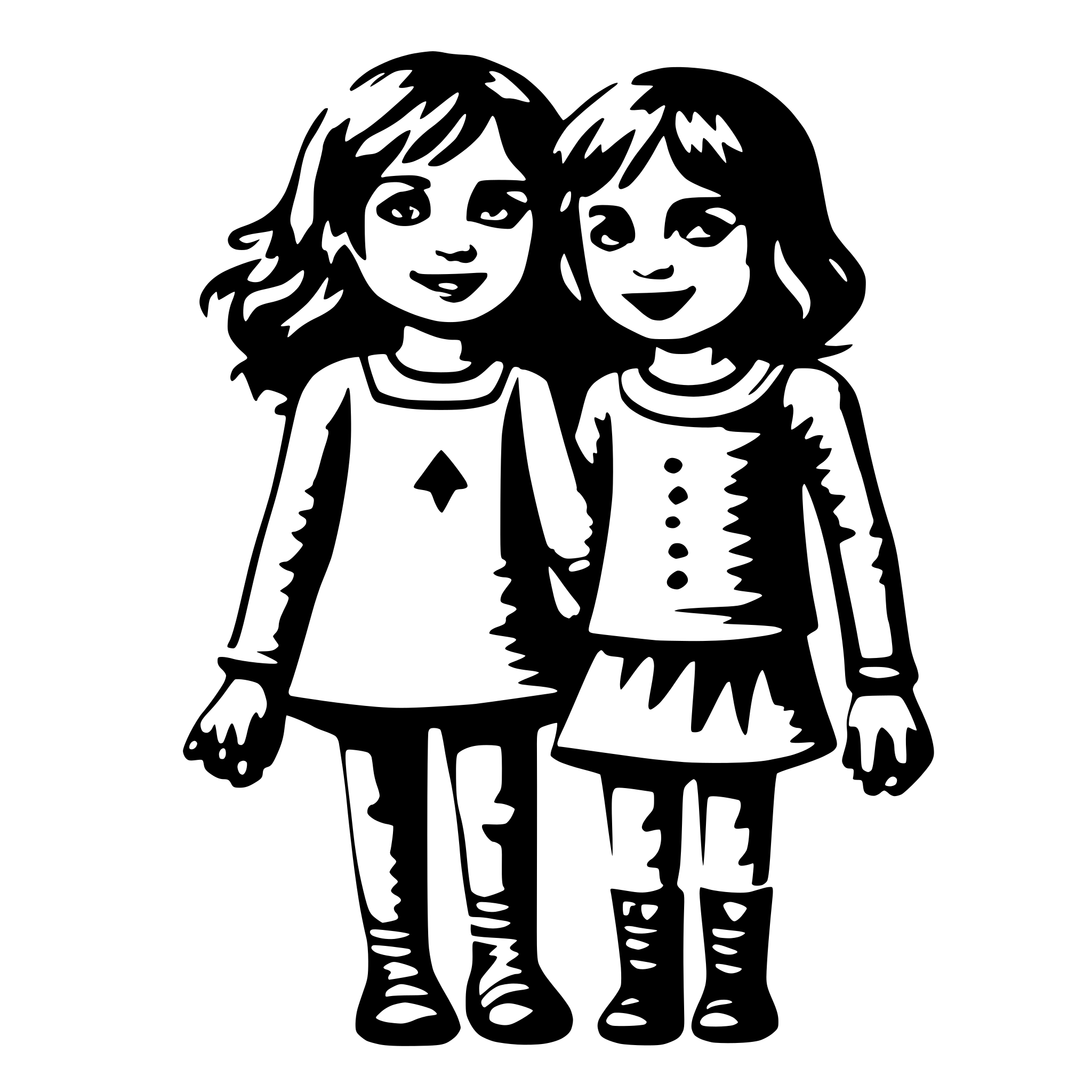 AI-generated SVG of a children holding hands and the world