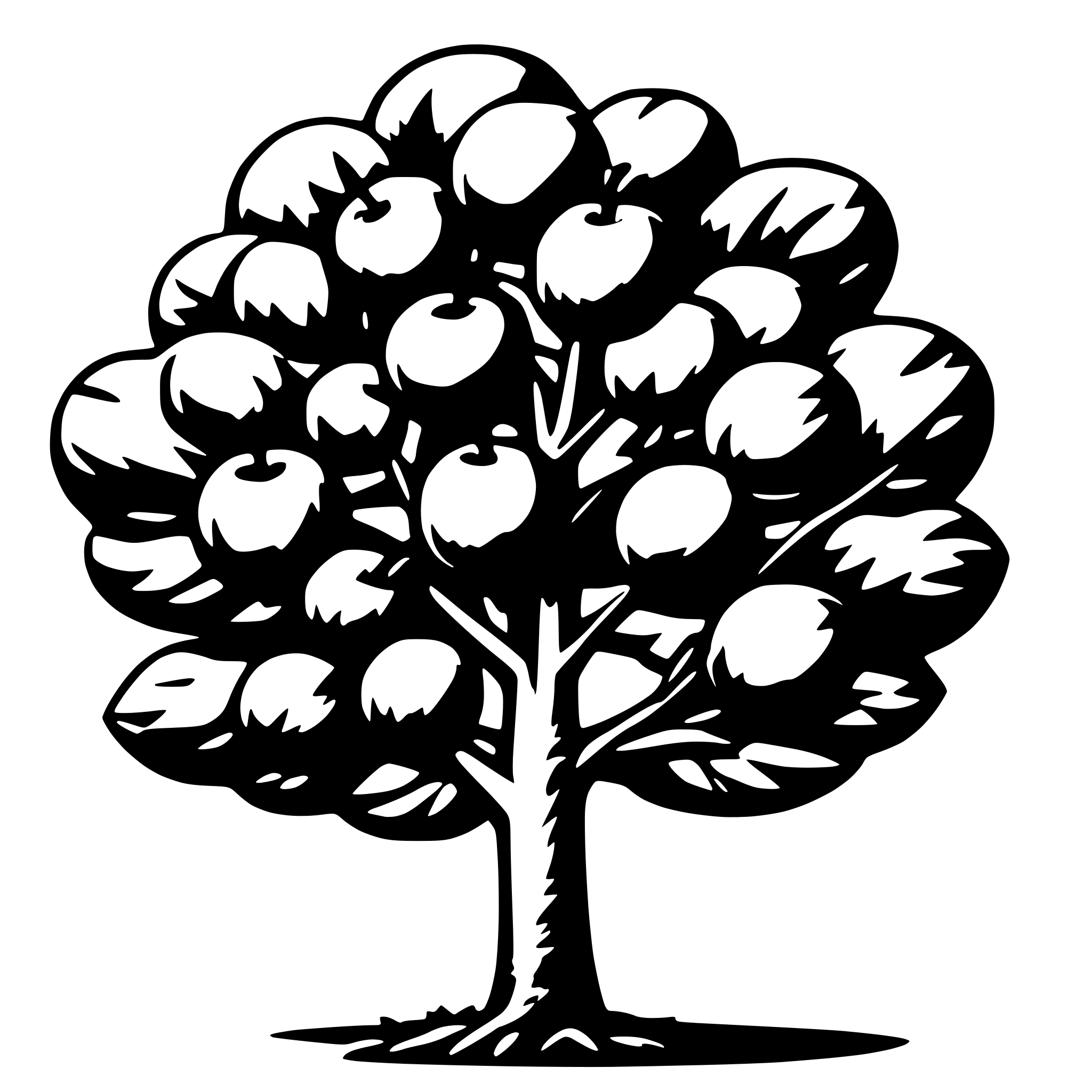 AI-generated SVG of 'an apple tree'