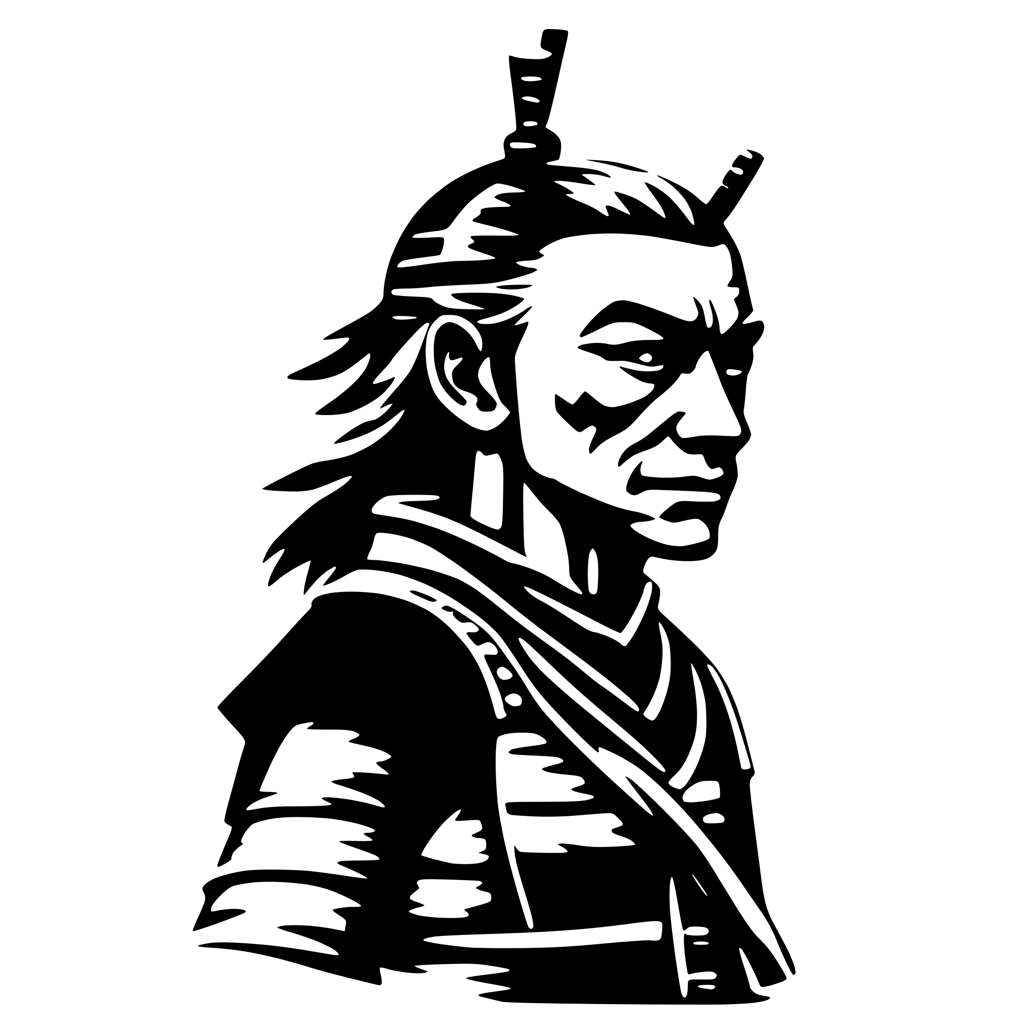 AI-generated SVG of a old samurai side view nostalgic