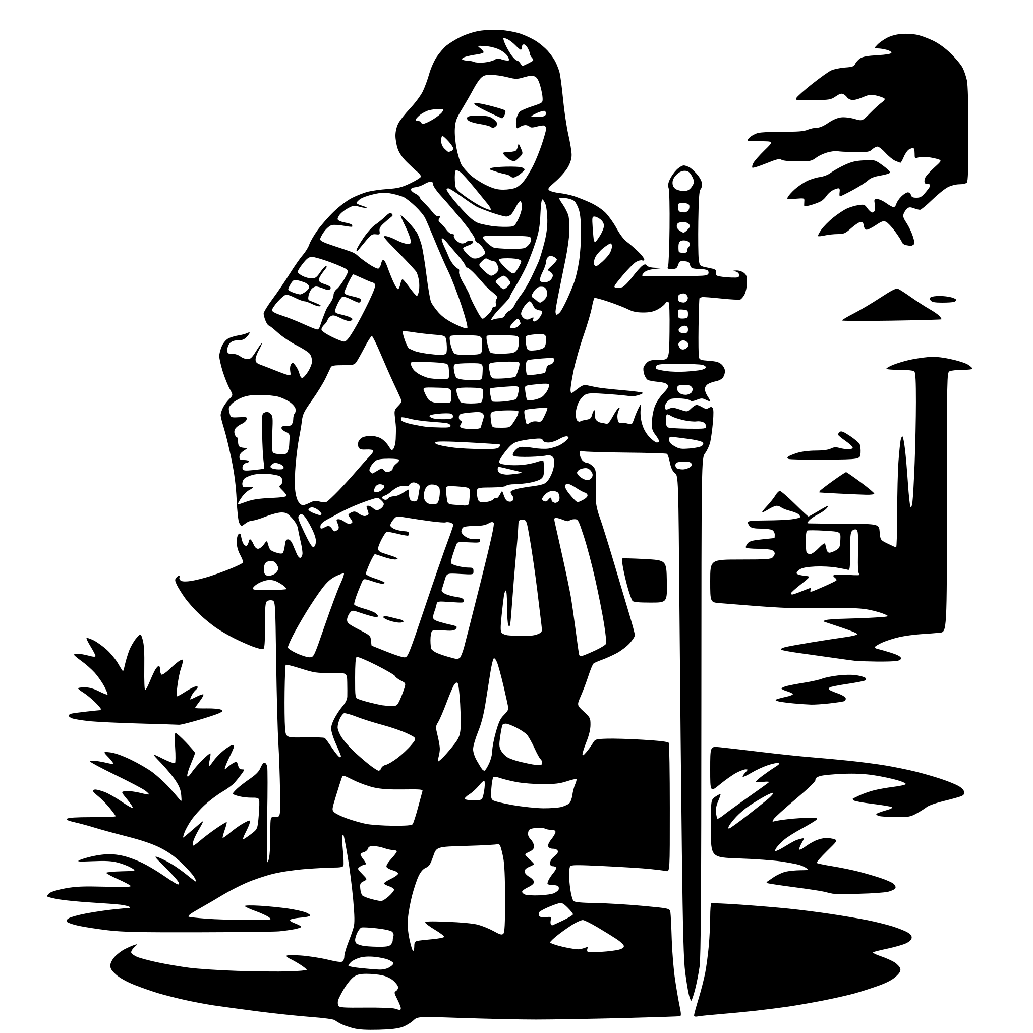 AI-generated SVG of 'samurai art deco'
