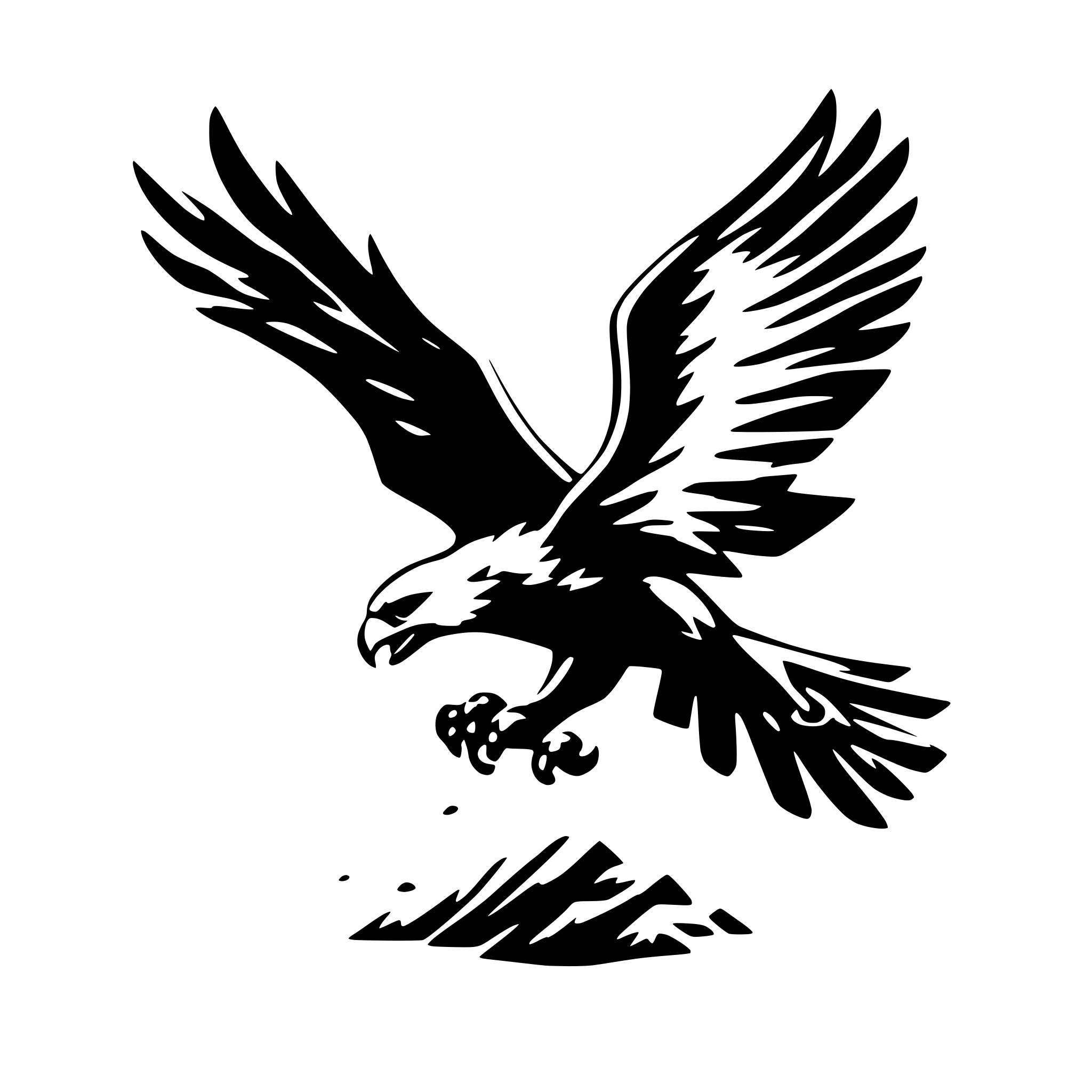 AI-generated SVG of 'flying eagle'