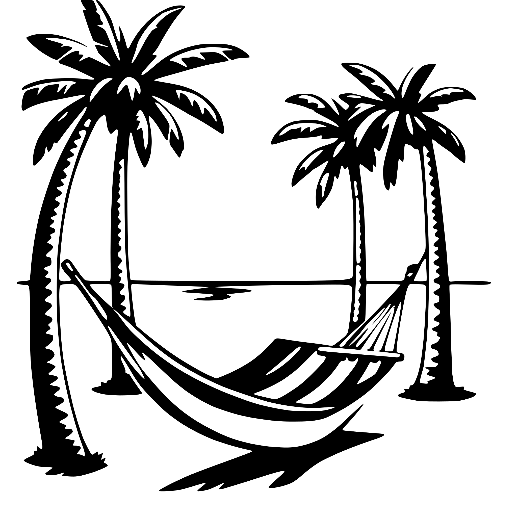 AI-generated SVG of a palm trees and hammock