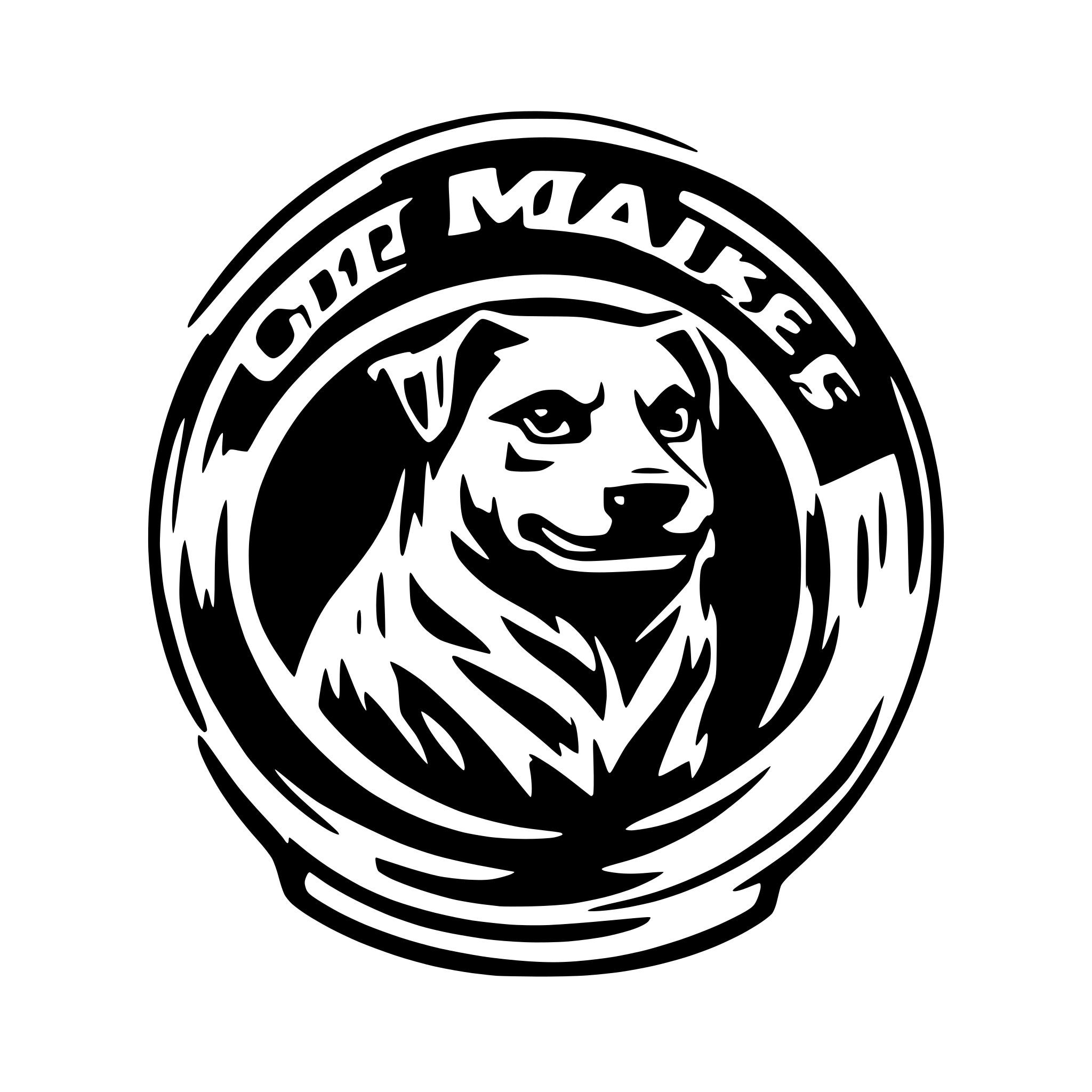 AI-generated SVG of a dog logo harley davidsons