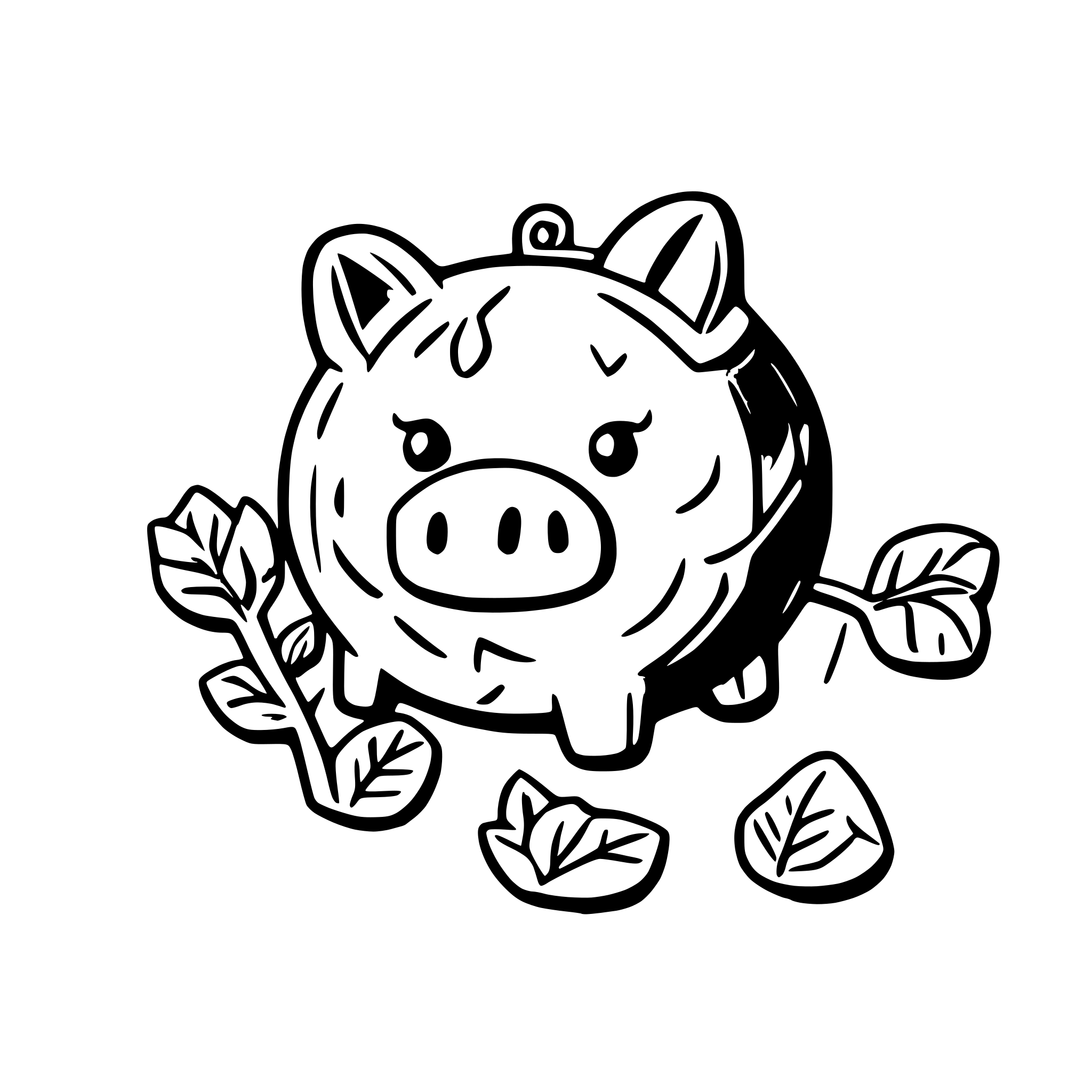 AI-generated SVG of a broken piggy bank
