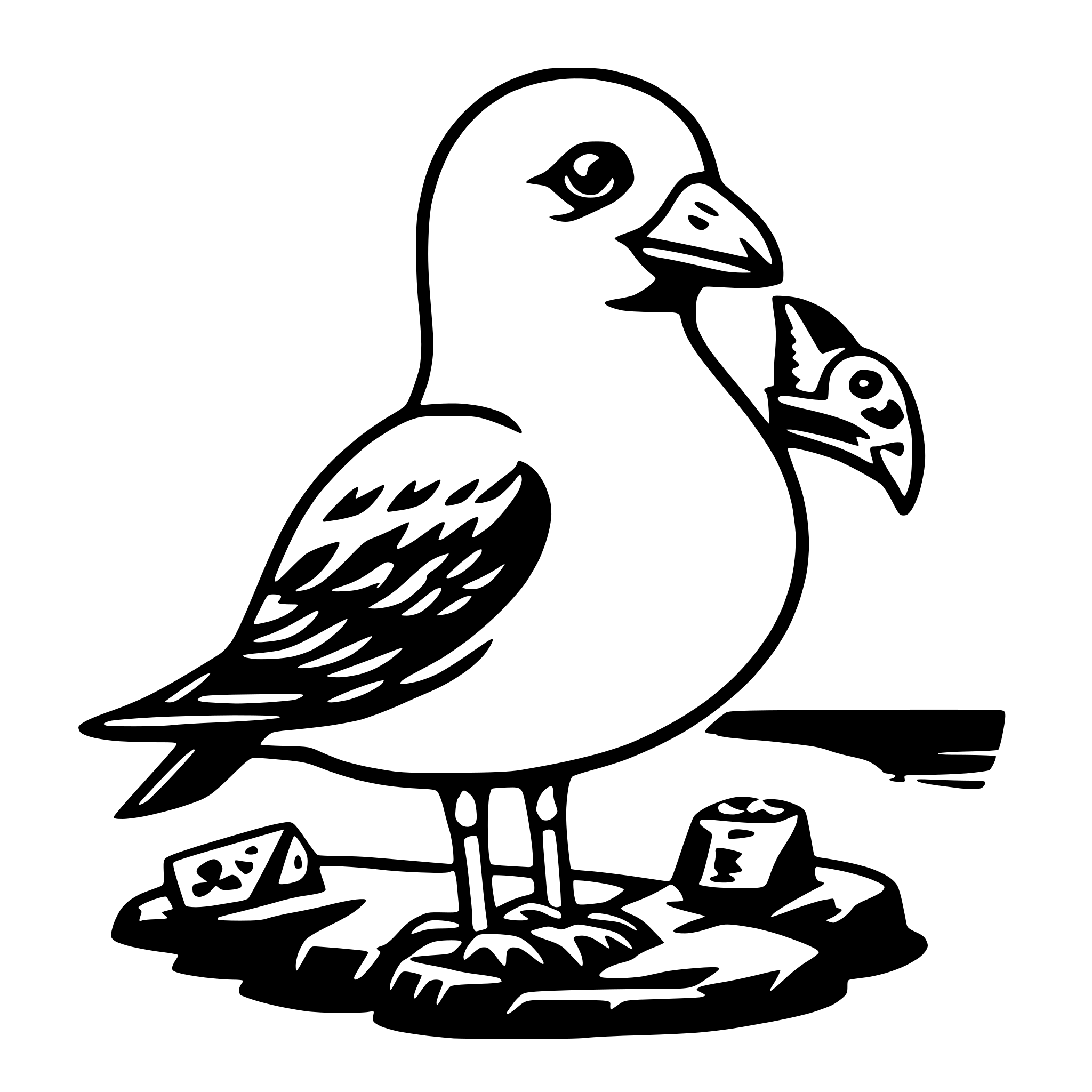 AI-generated SVG of 'seagull with fish'