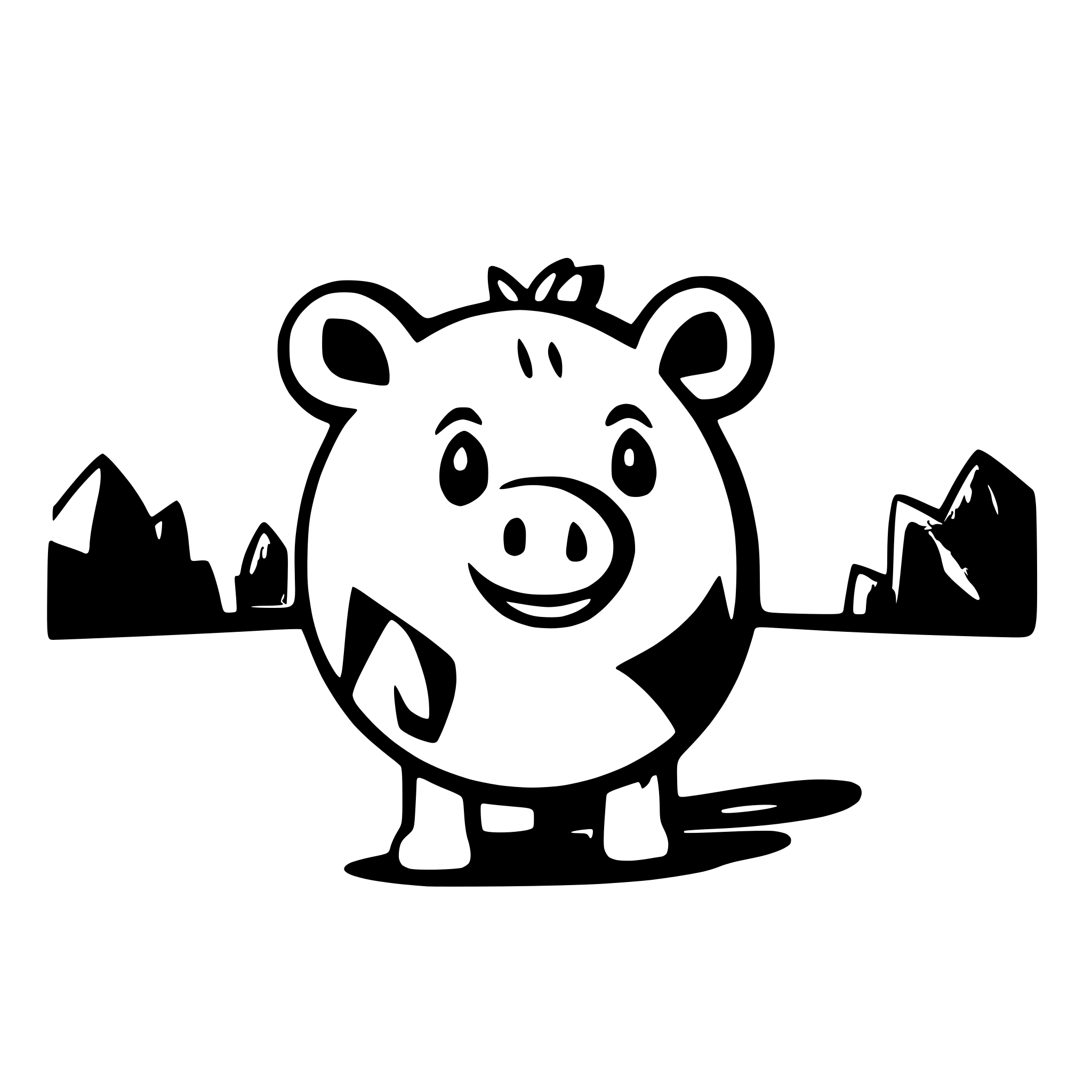 AI-generated SVG of a pig cartoon colorful in a farm