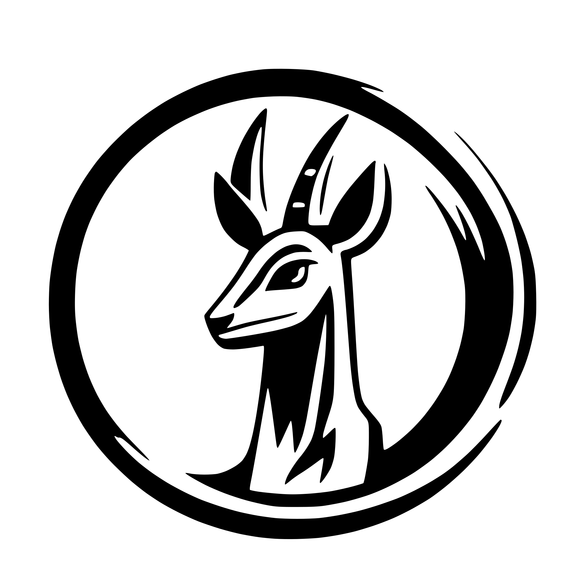 AI-generated SVG of a gazelle head silhouette inside a circle