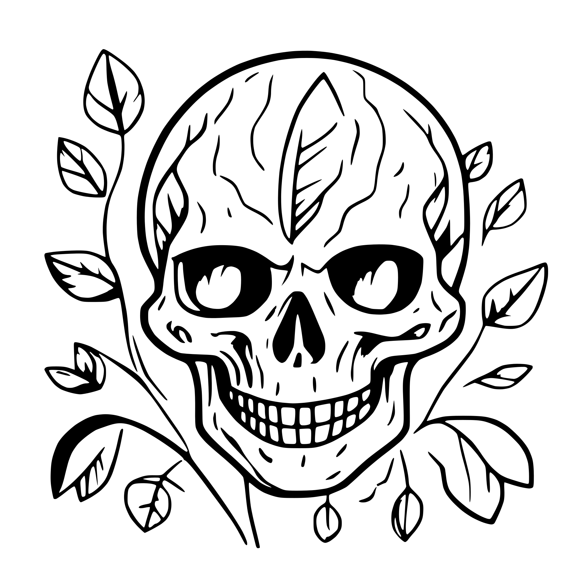 AI-generated SVG of a skull