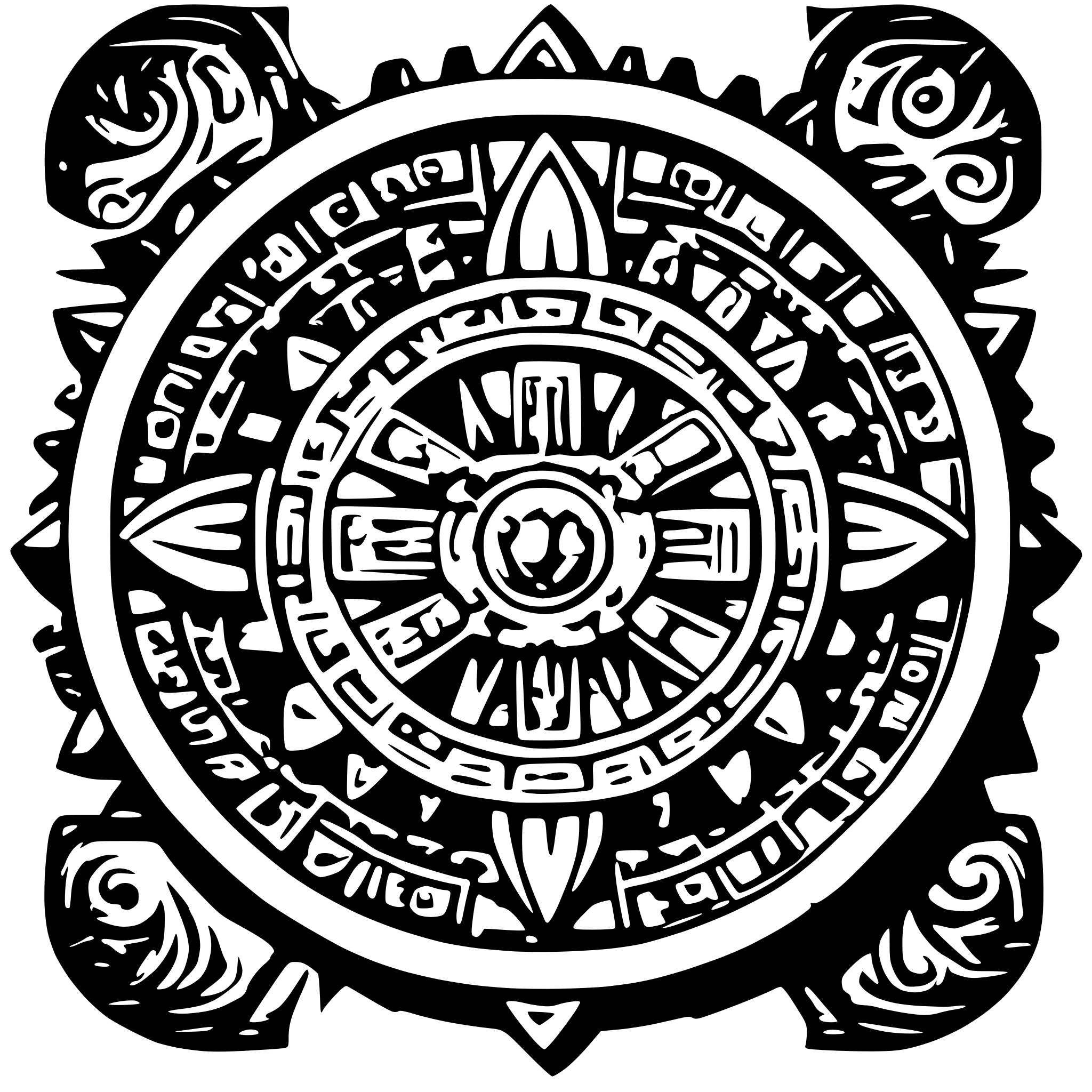 AI-generated SVG of 'aztec calendar'