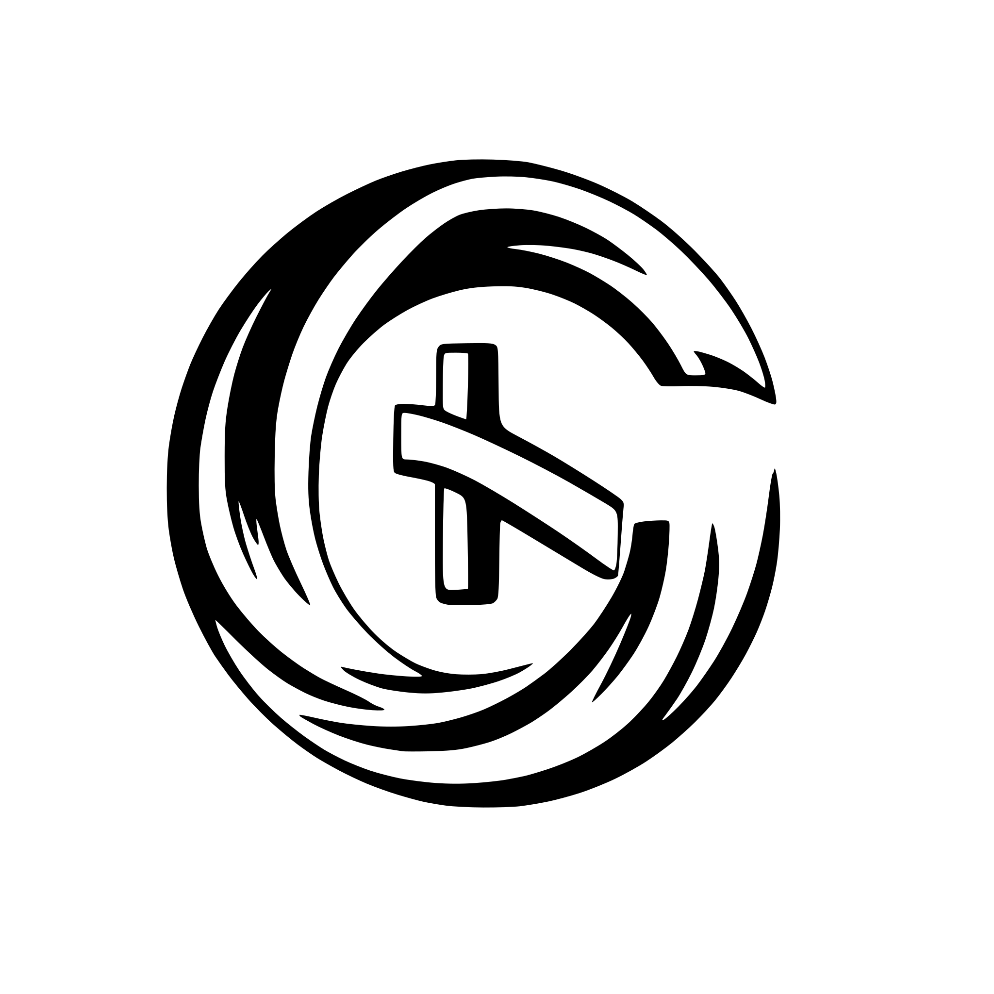 AI-generated SVG of a small letter 'i', continuing into an infinity sign, 2D, black and white logo