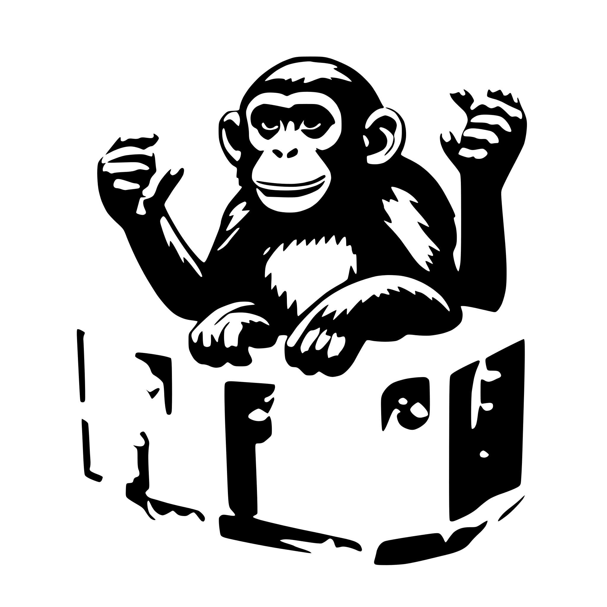 AI-generated SVG of 'a monkey frozen on ice cube'