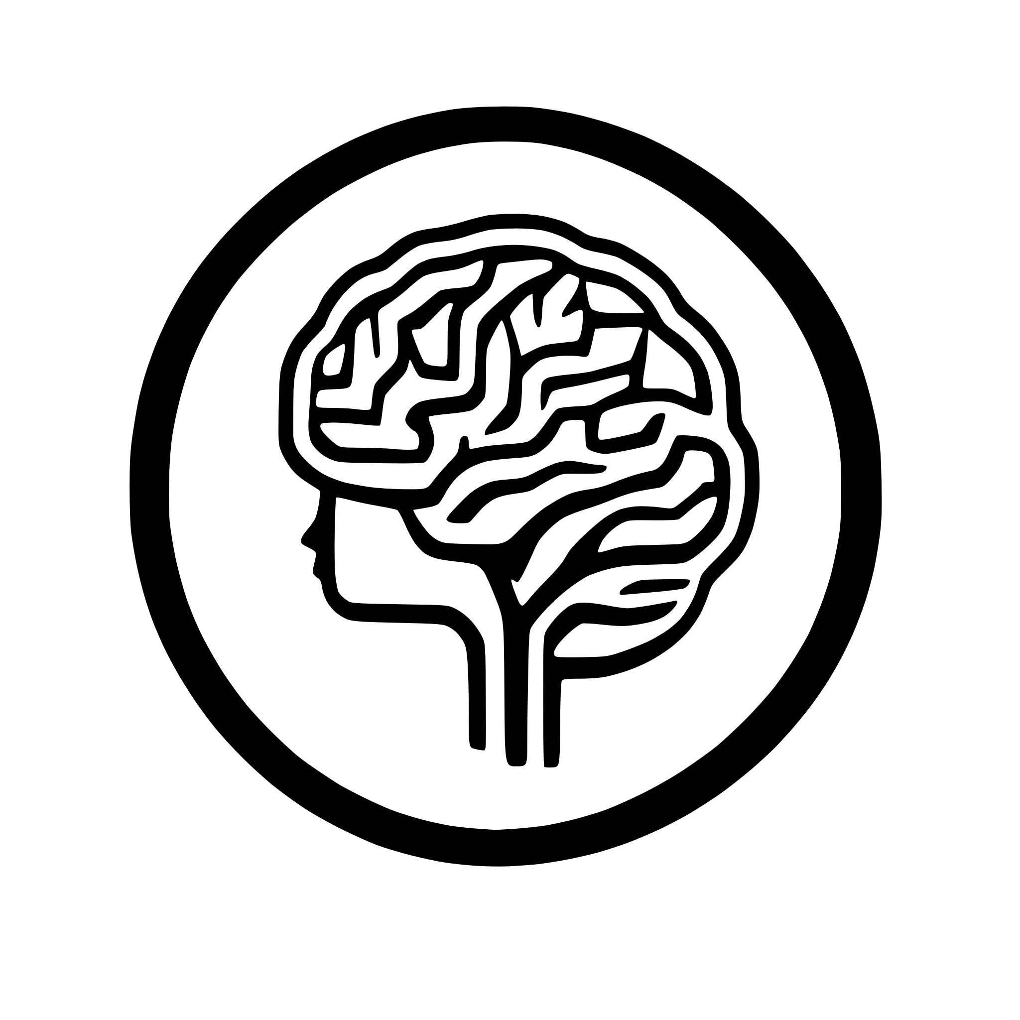 AI-generated SVG of a An abstract logo of human brain