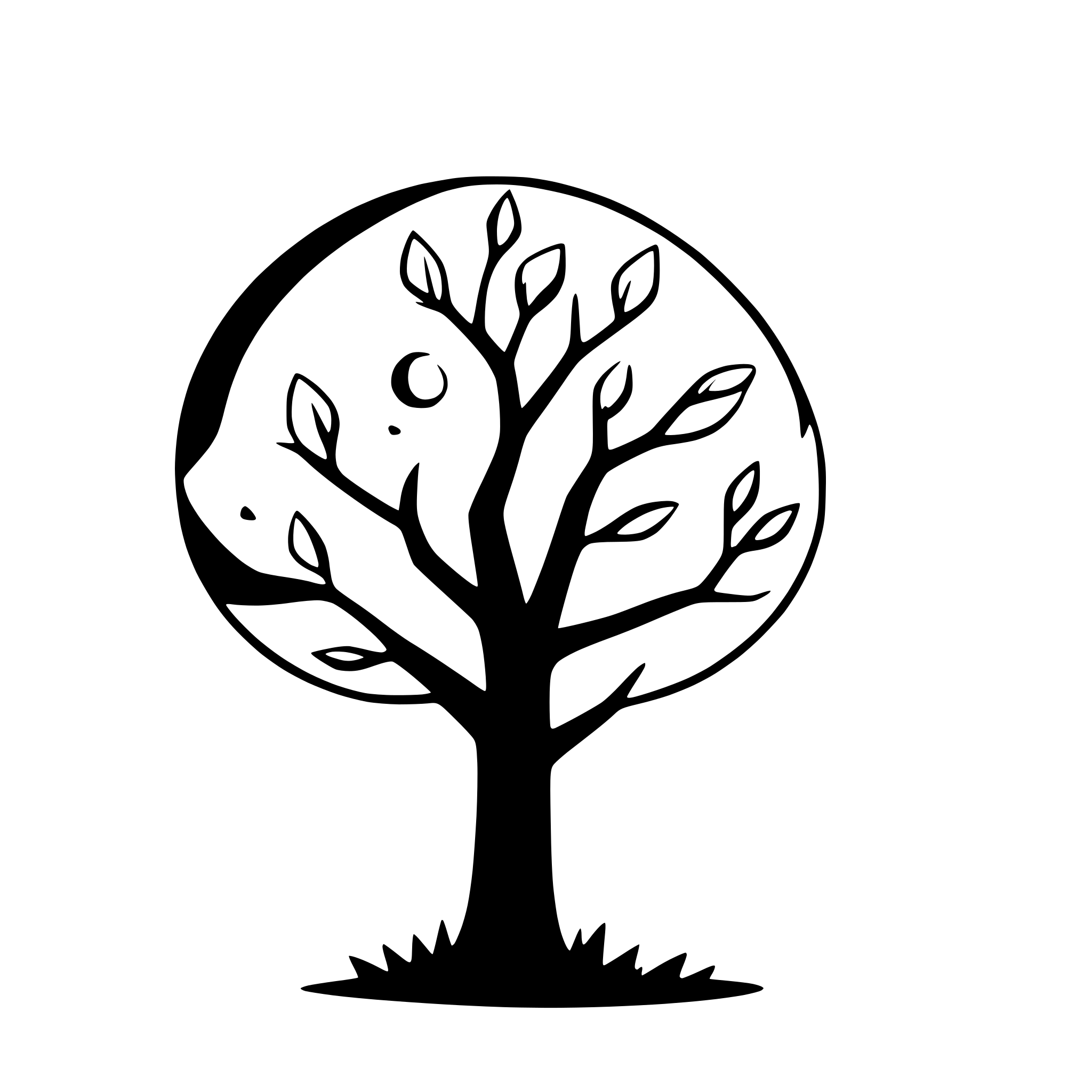 AI-generated SVG of 'tree silhouette with full moon'