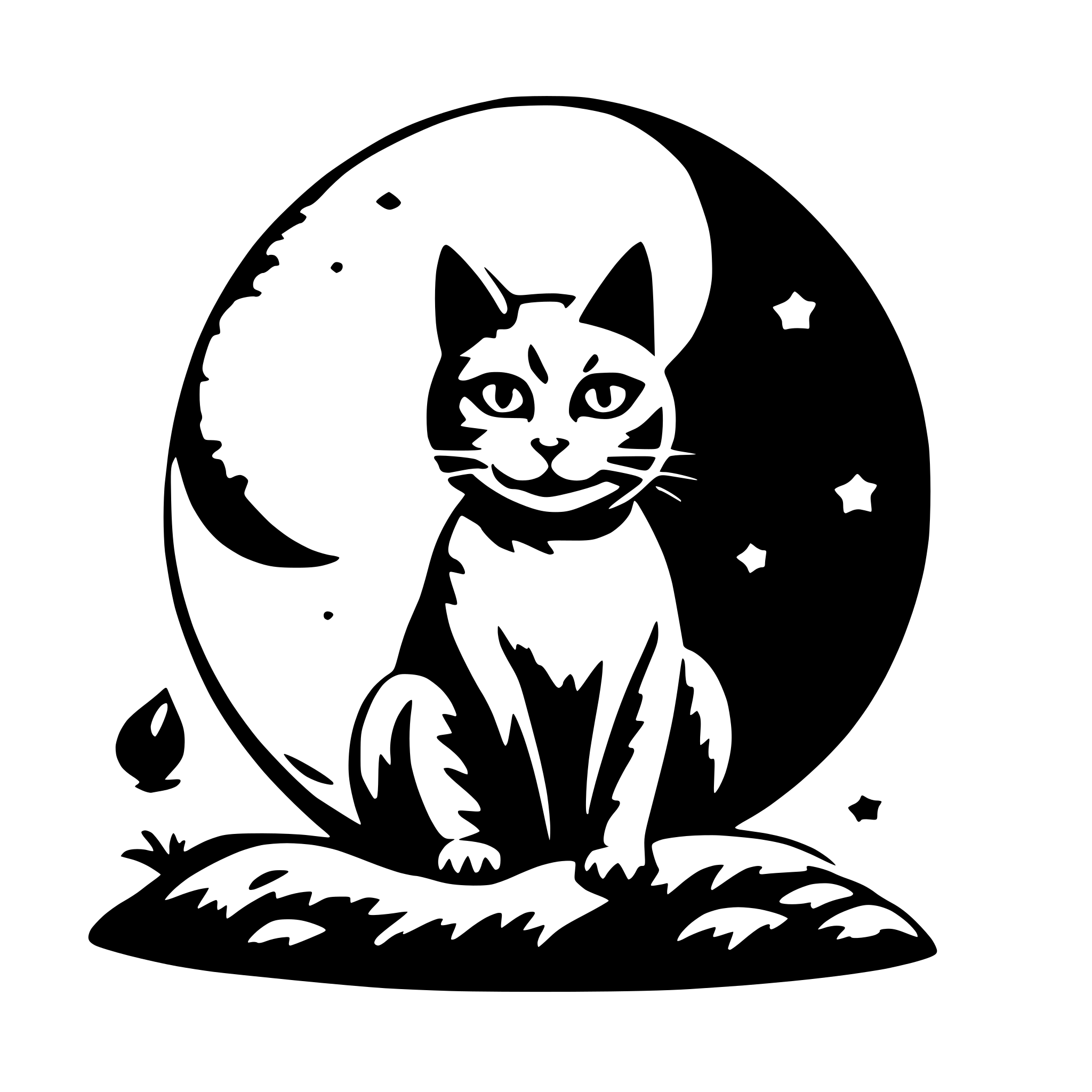 AI-generated SVG of 'cat in the moon'