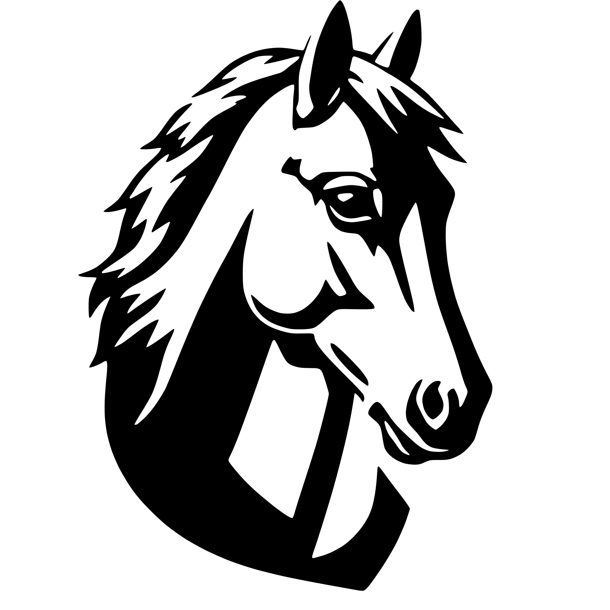 AI-generated SVG of a simple horse head in a pin