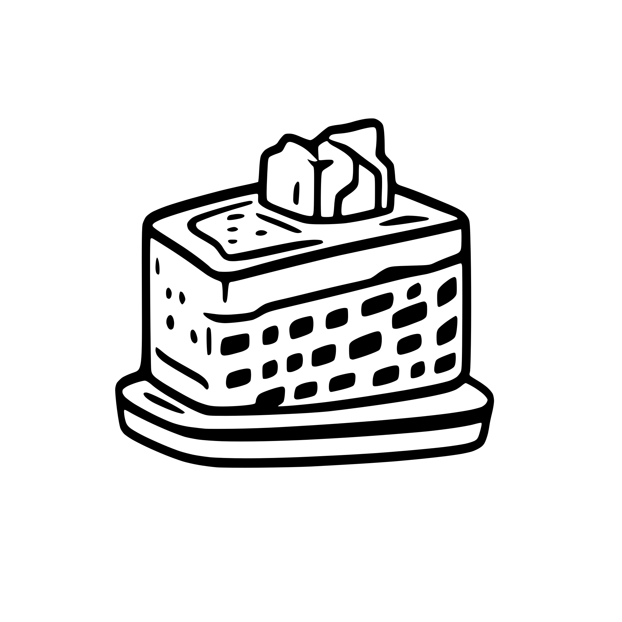 AI-generated SVG of a Toast with ham and cheese, side view, melting cheese