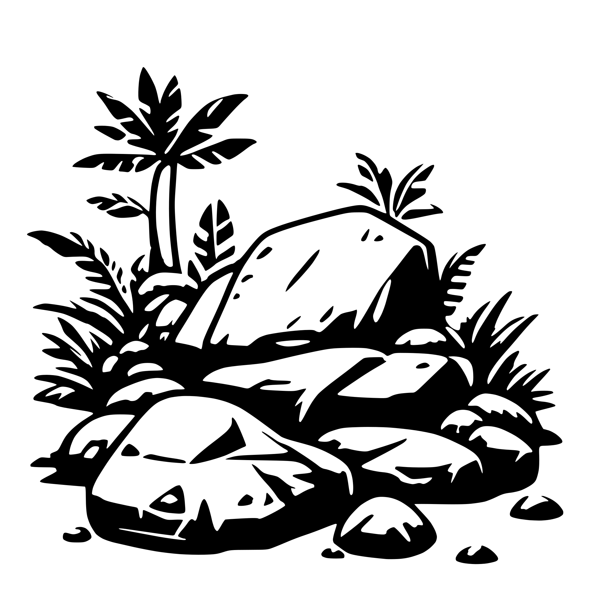 AI-generated SVG of a jungle stones