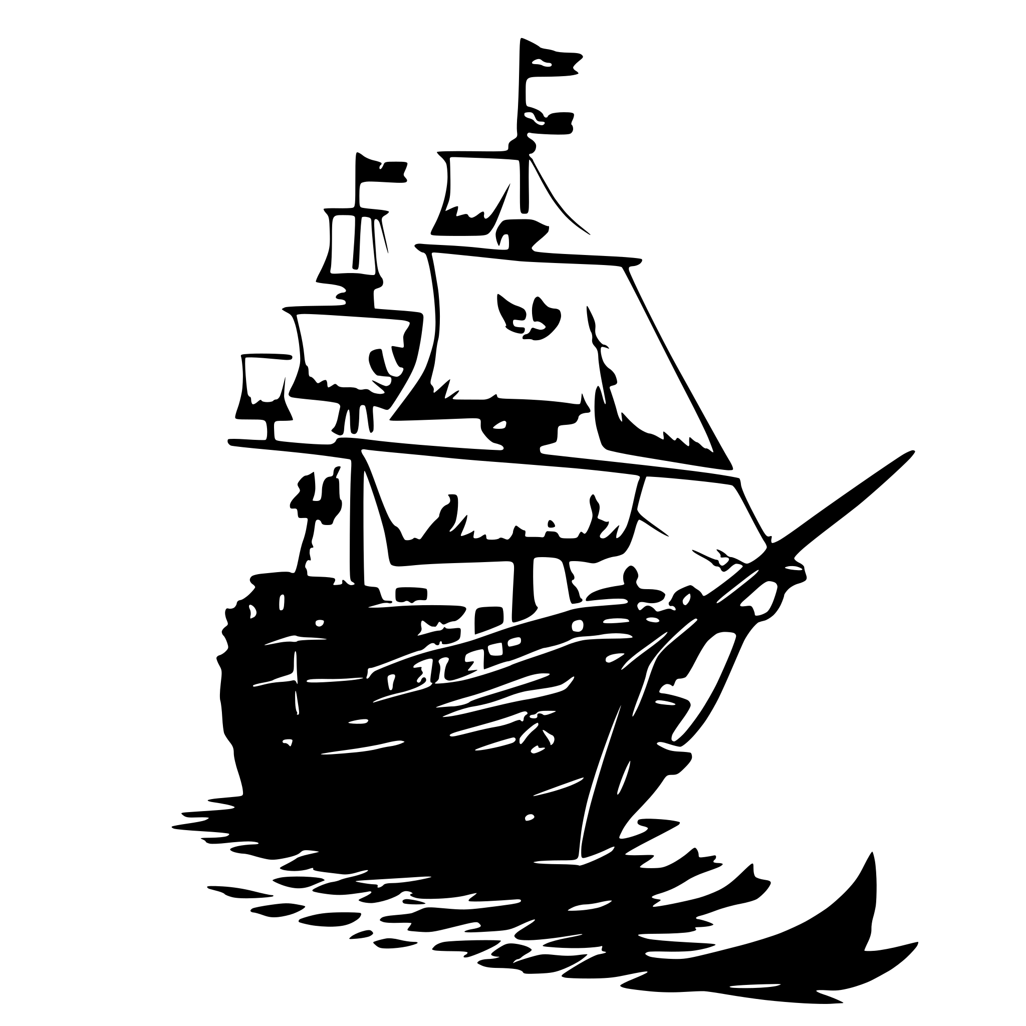 AI-generated SVG of a pirate ship
