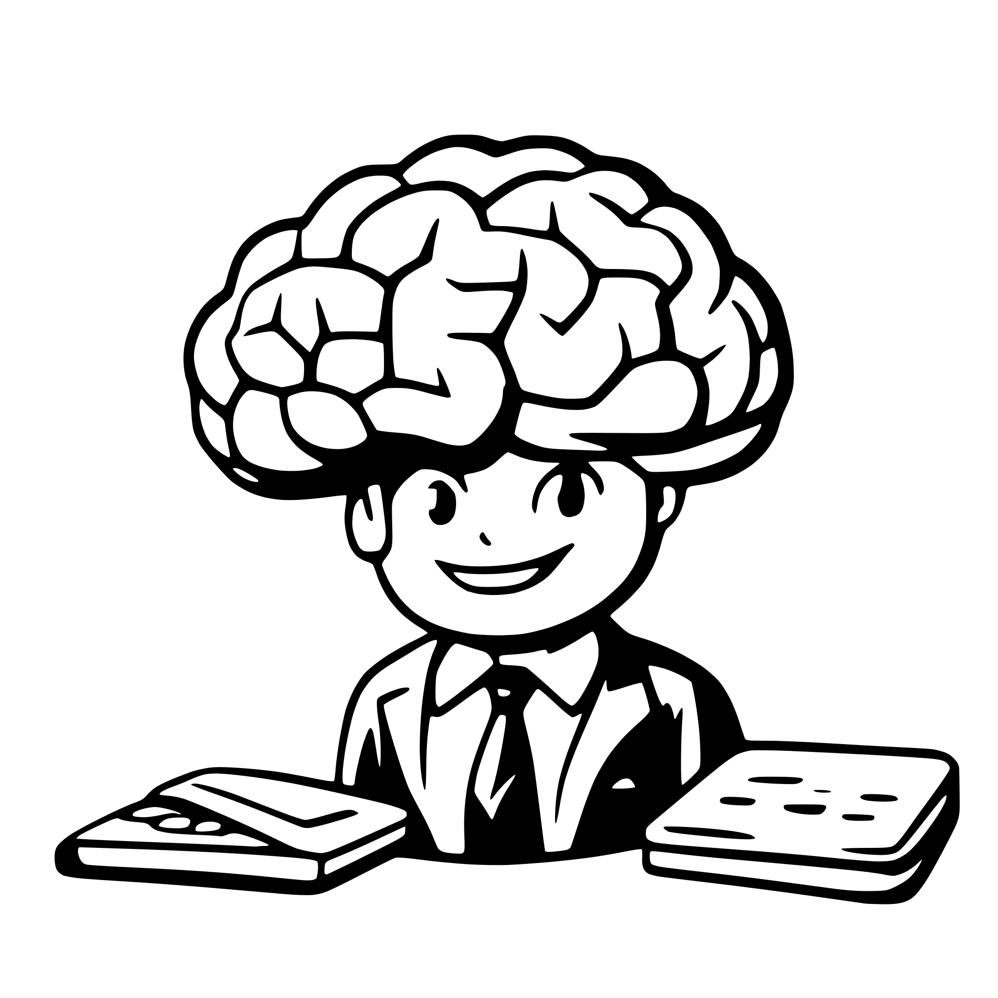 AI-generated SVG of a talented brain in company