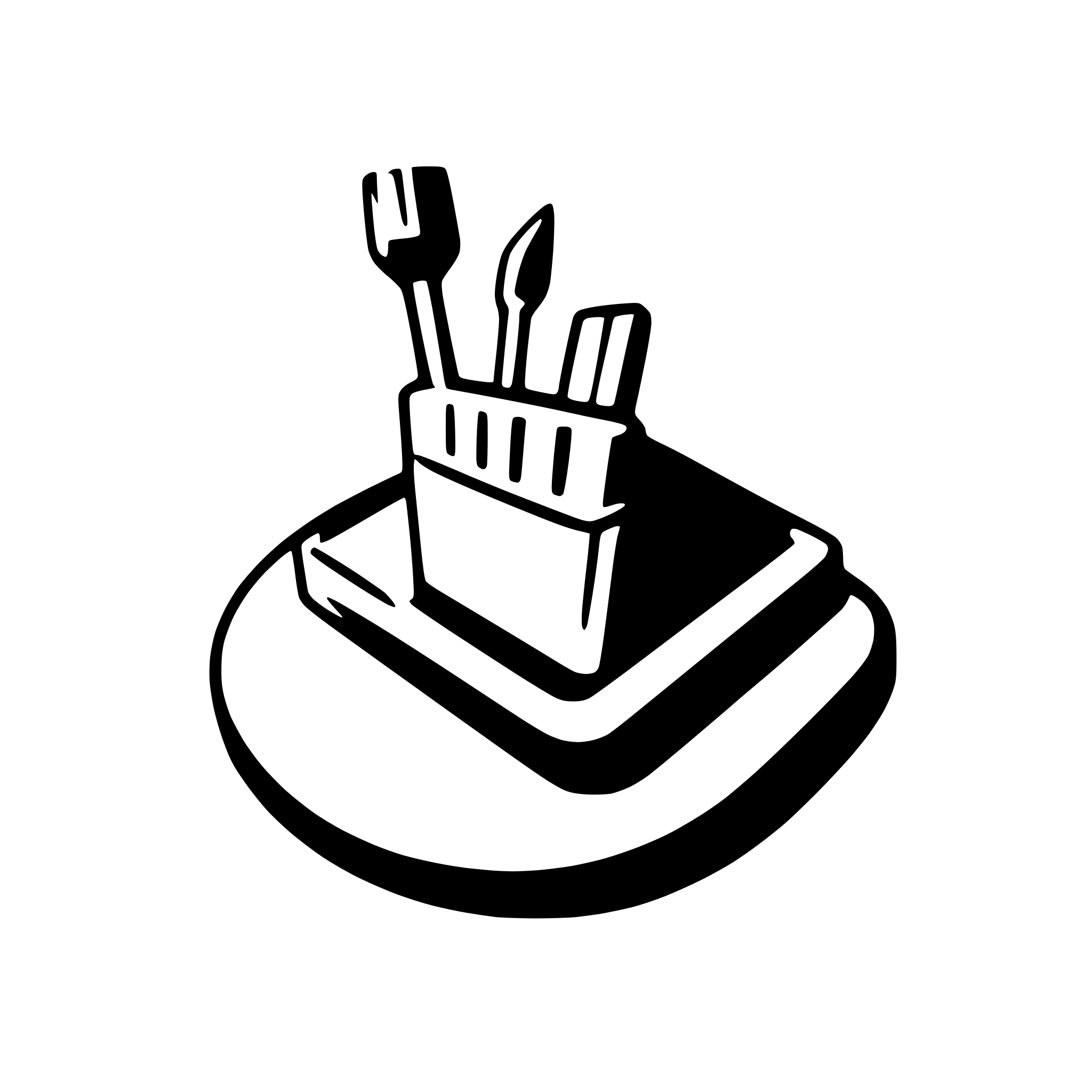 AI-generated SVG of a paint palette with brushes
