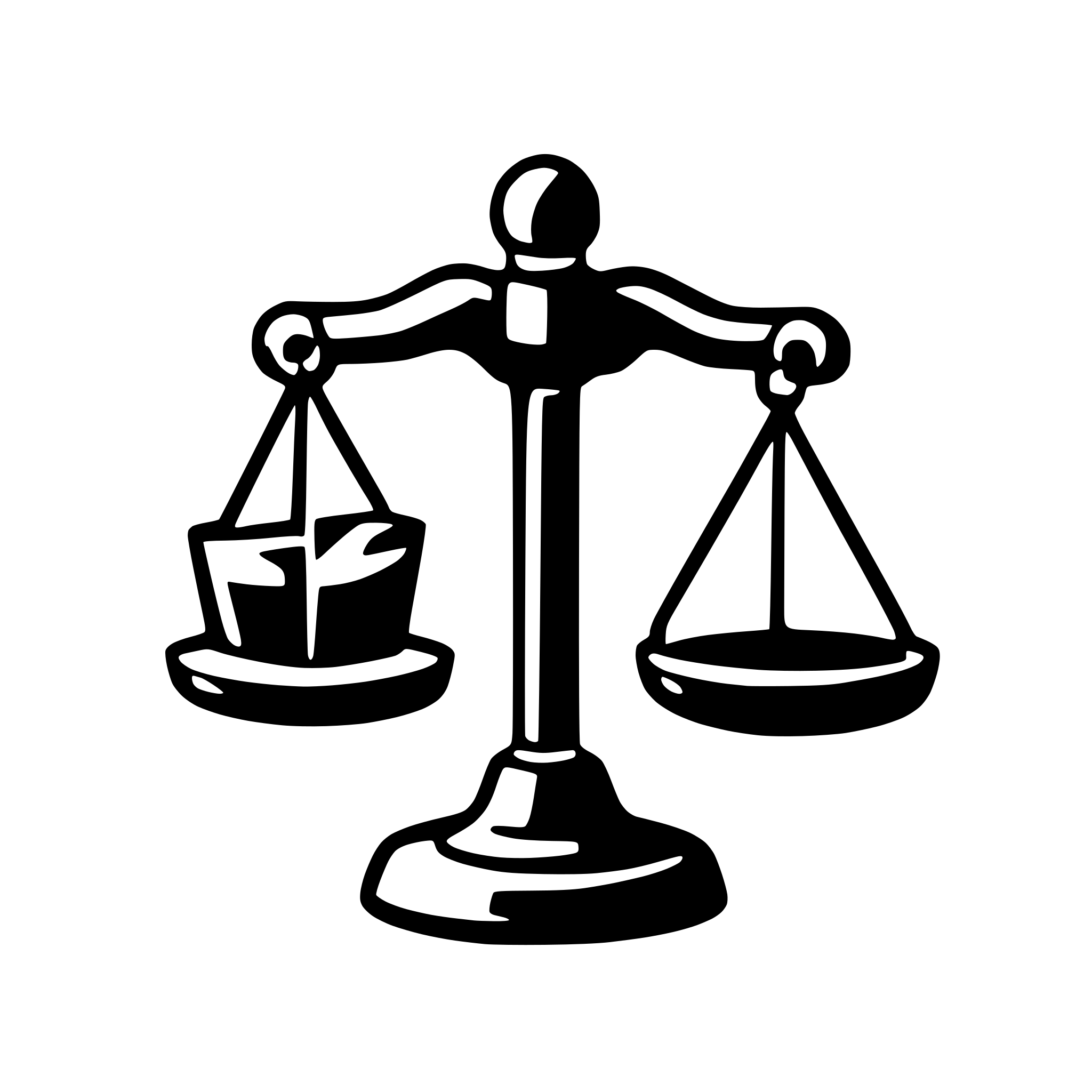 AI-generated SVG of a color lawyer scales