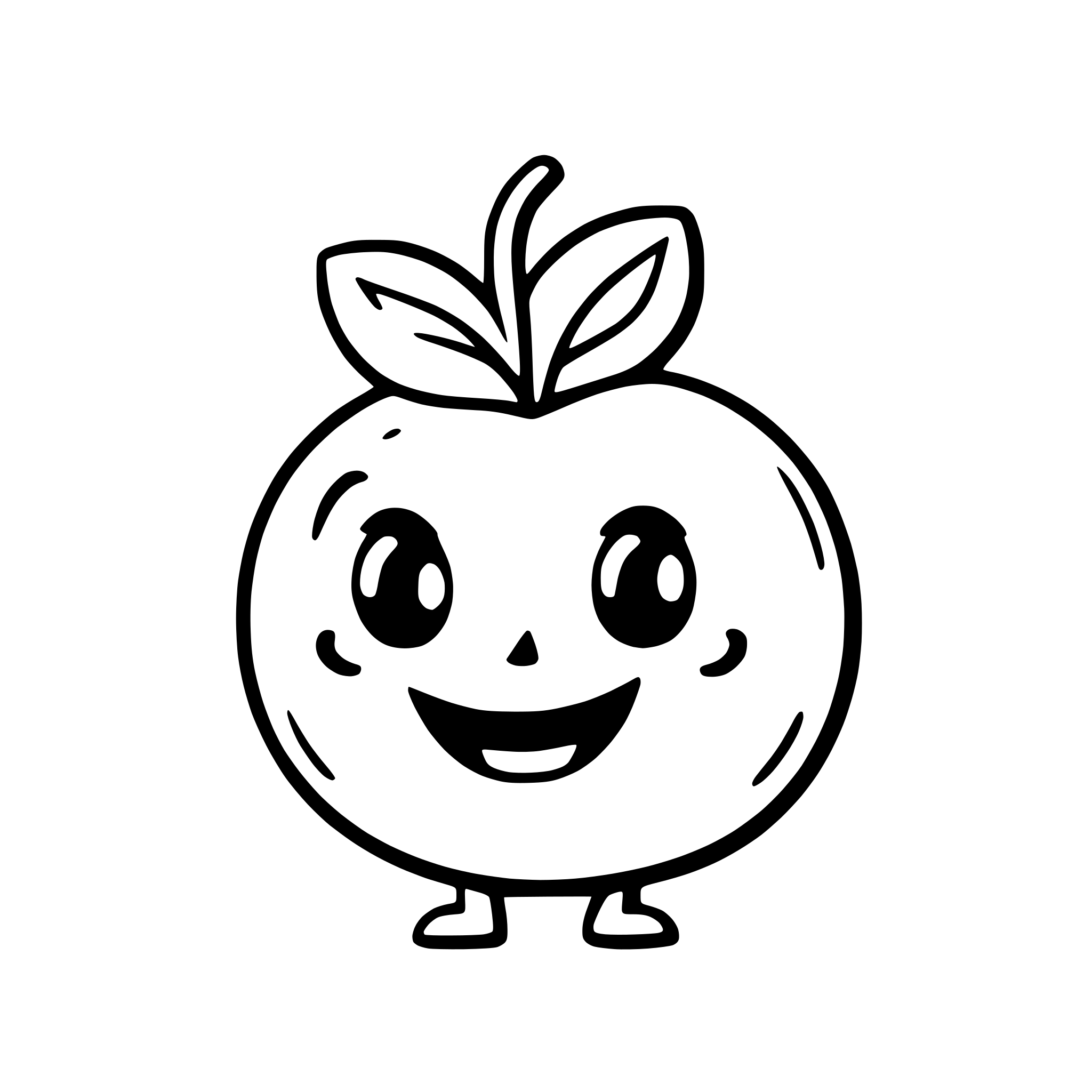 AI-generated SVG of 'a smiling apple and worm duo'