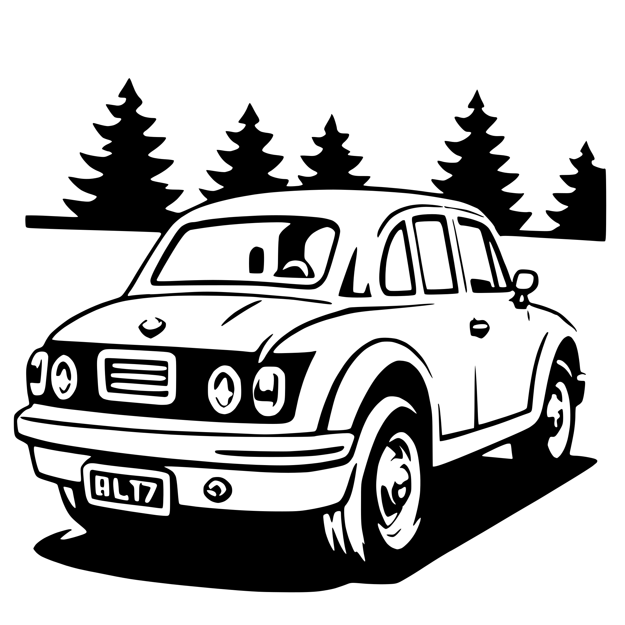 AI-generated SVG of a mid-size car
