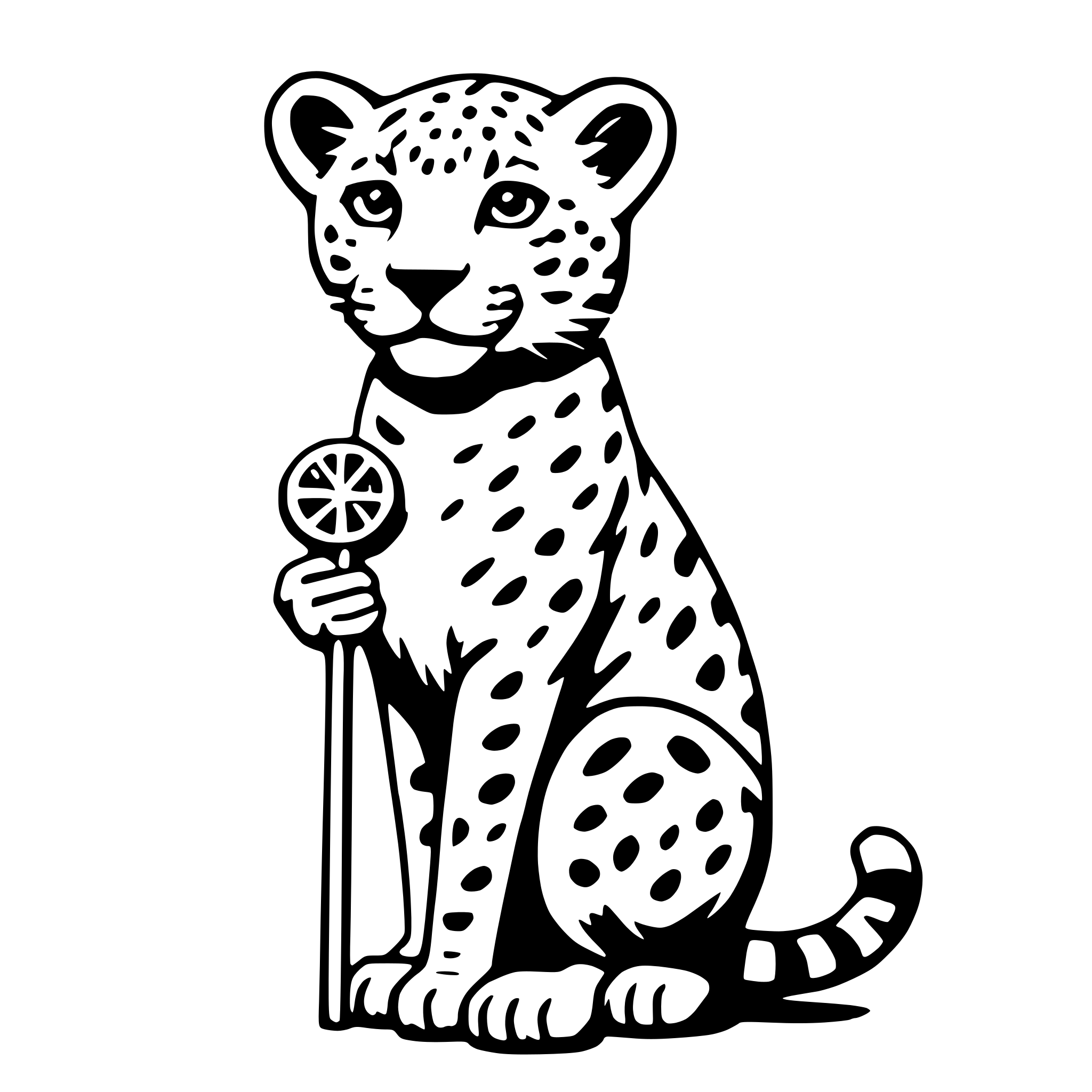 AI-generated SVG of a leopard with lollipop