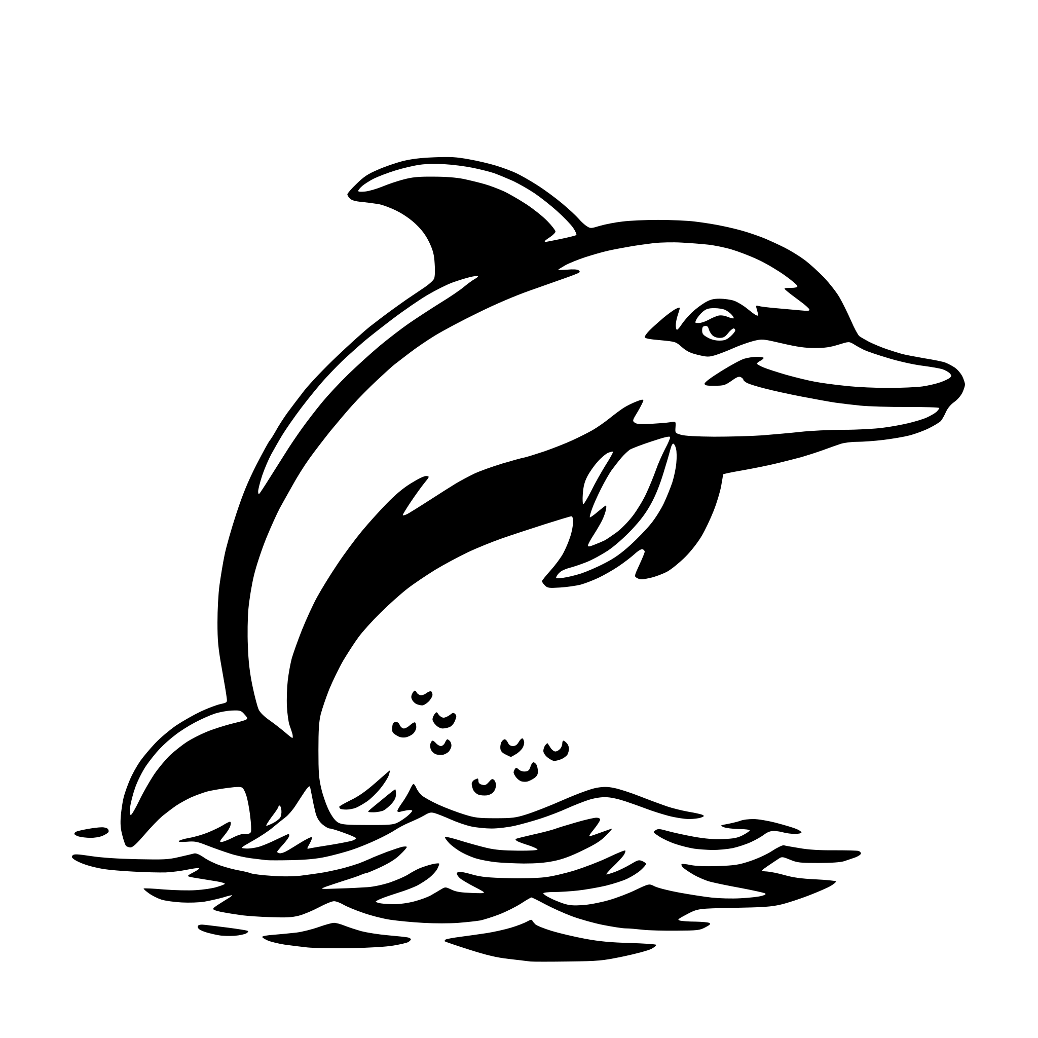 AI-generated SVG of 'dolphin with crown'