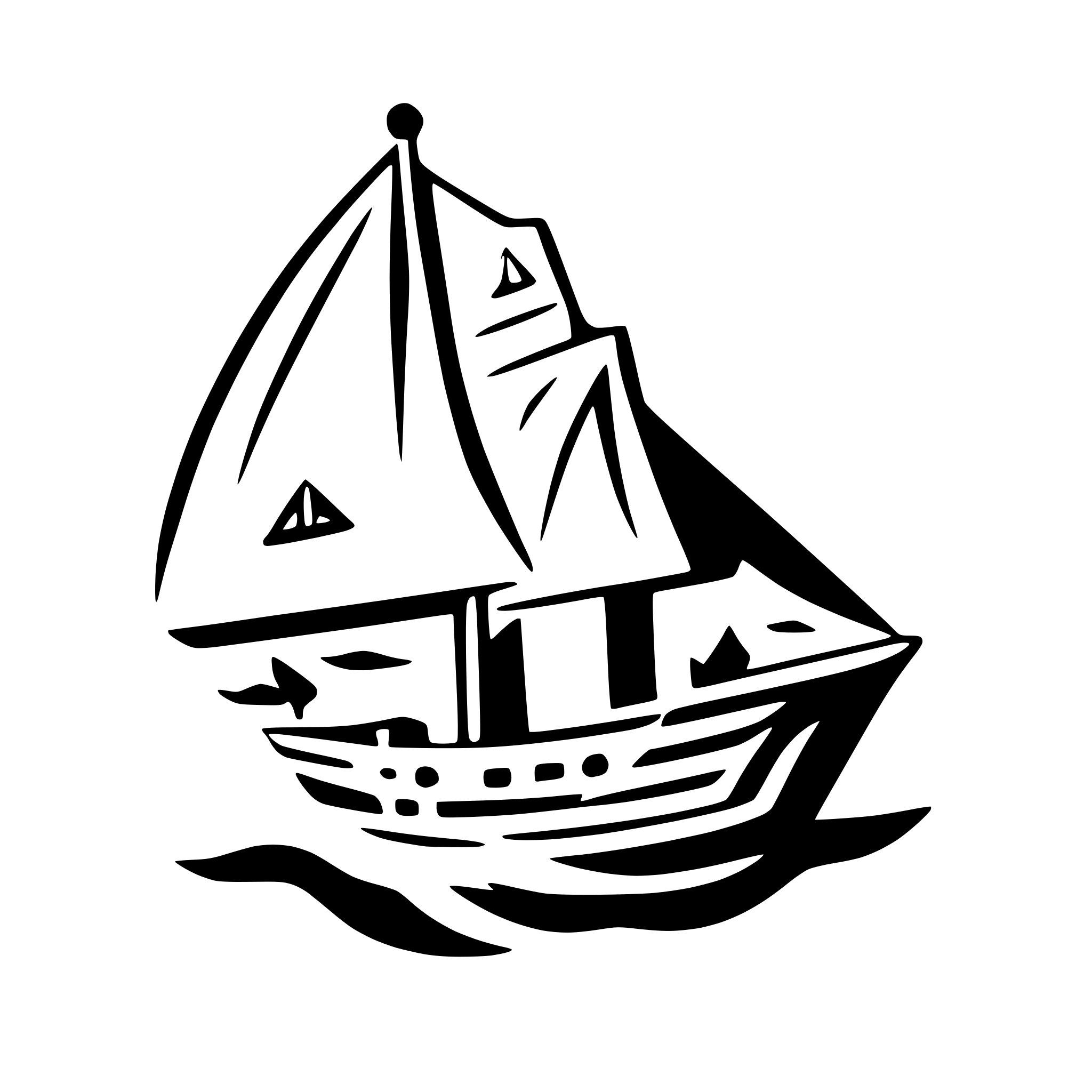 AI-generated SVG of 'sailing ship on rough seas'